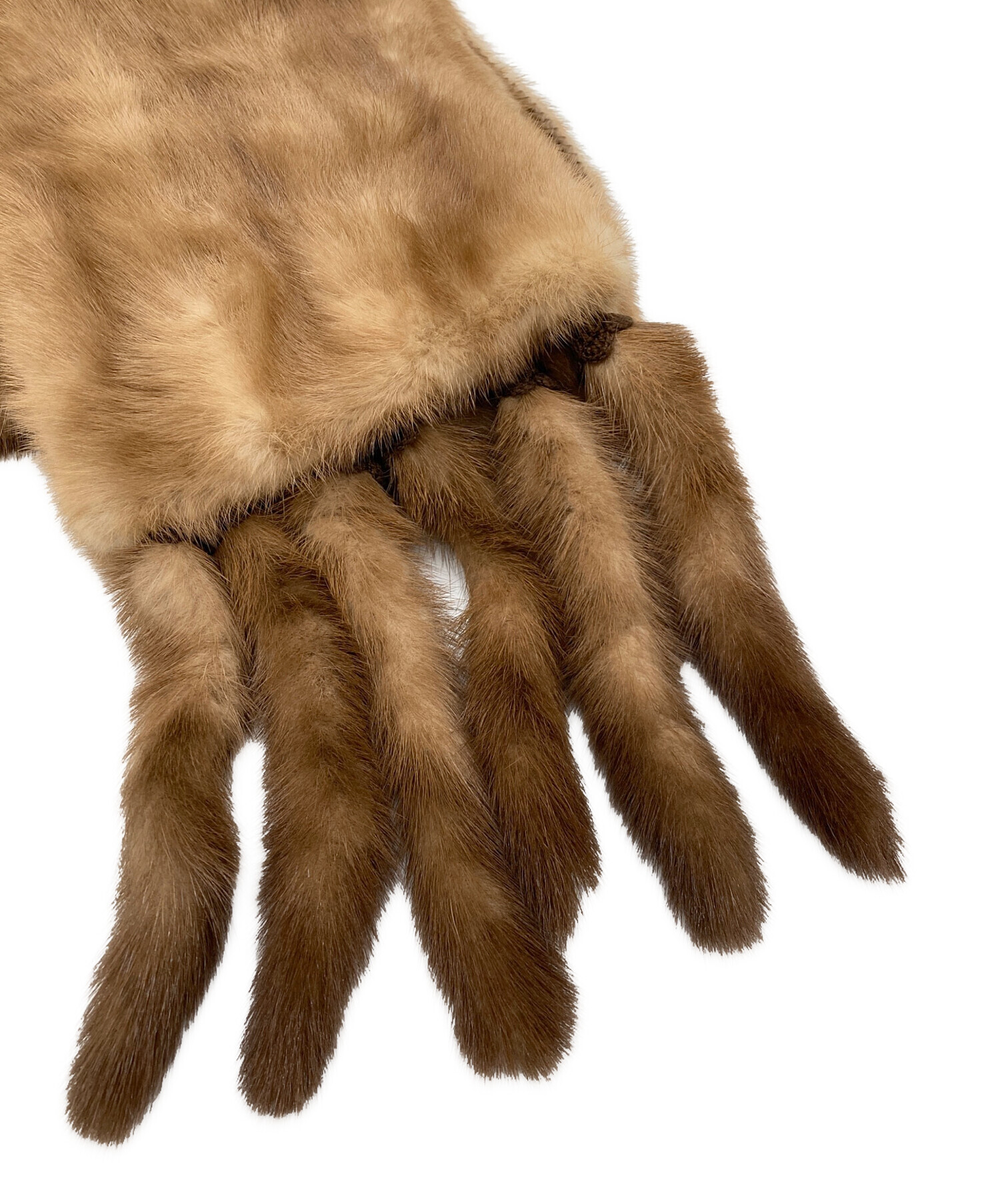 【QGA471】未使用？ ミンク リアルファー ティペット マフラー エレガント 襟巻き ブラウン 成人式 和装小物★ ティペット マフラー リアルファー ミンク ベージュ