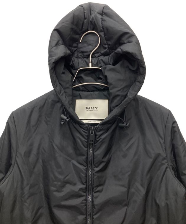 バリー BALLY コート ダウンコート サイズ42 M 黒 レディース 冬物 美品 BALLY バリー レザーハーフコート ジャケット ブラック 比翼 Size US