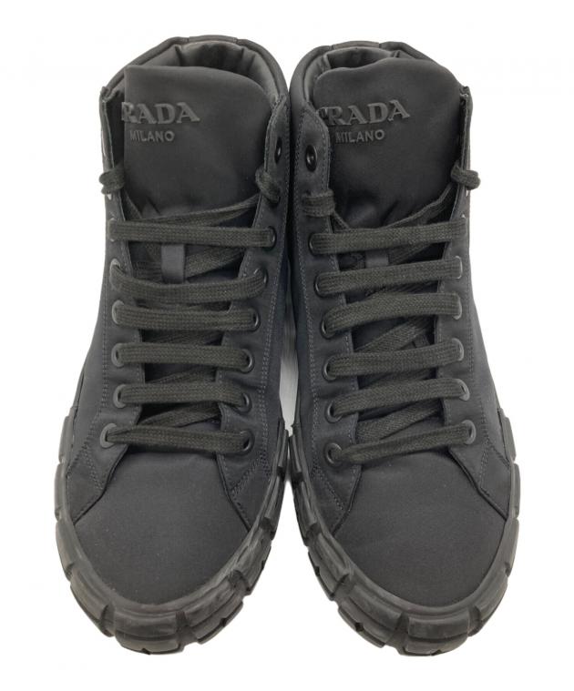 中古・古着通販】PRADA (プラダ) ハイカットスニーカー ブラック
