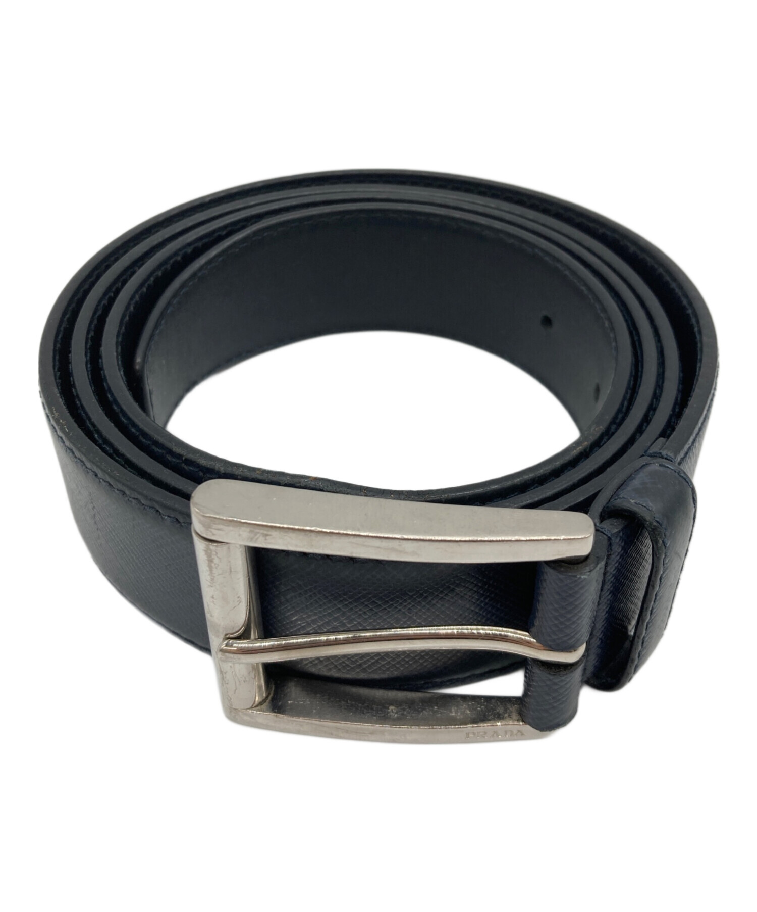 PRADA ネイビー&ブラックレザーベルト 【公式通販】