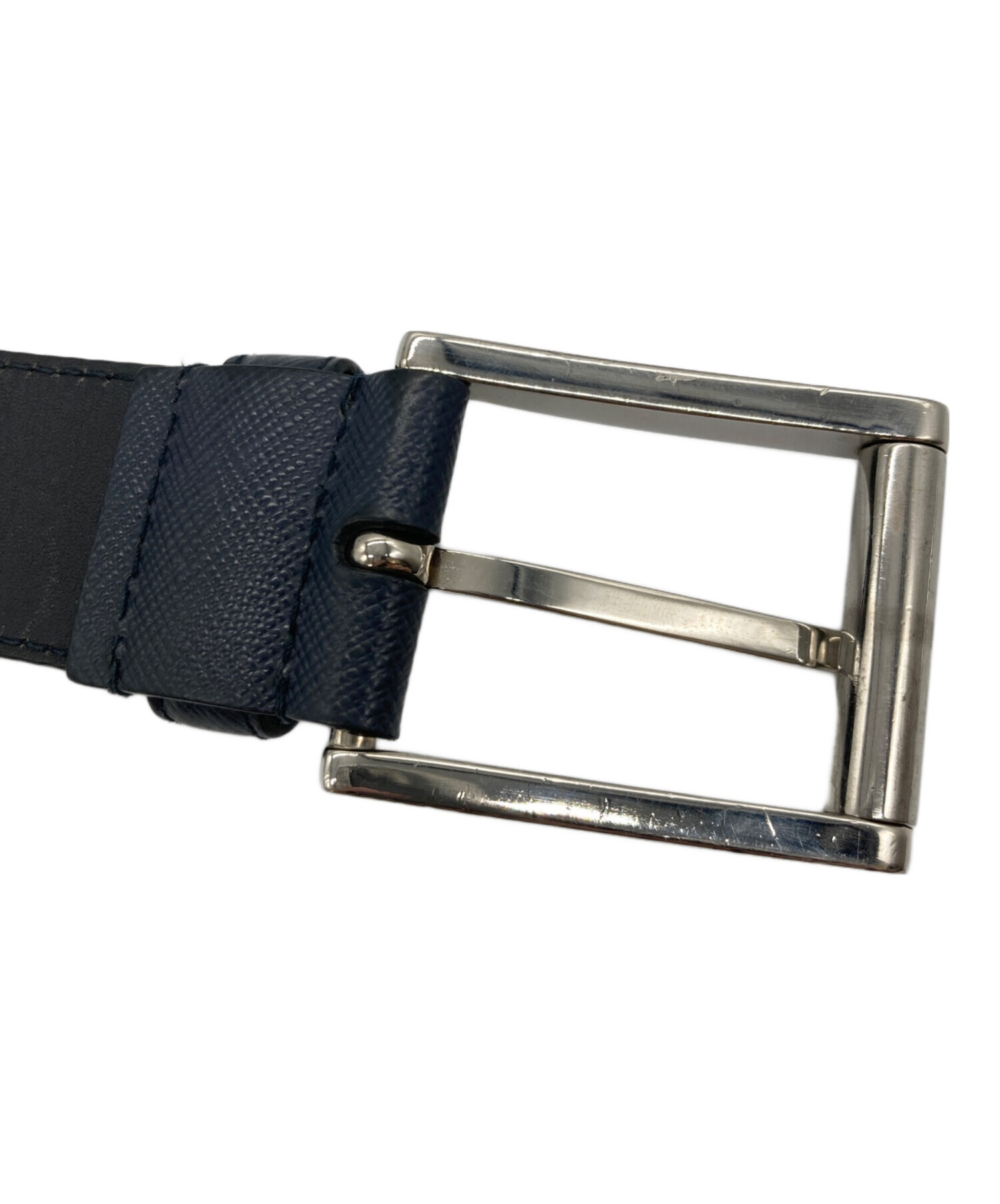 中古・古着通販】PRADA (プラダ) レザーベルト ネイビー サイズ:5