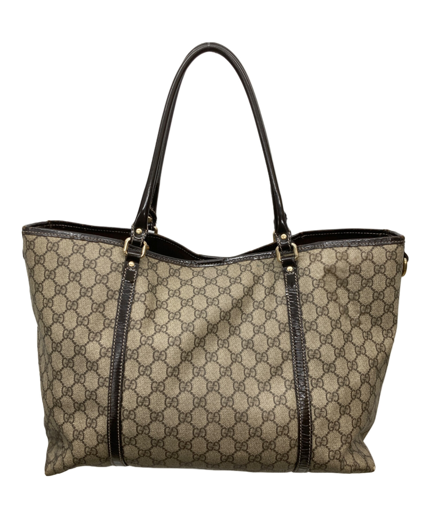 ご購 GUCCI グッチ トートバッグ ベージュ ブラウン 総柄 GG柄 