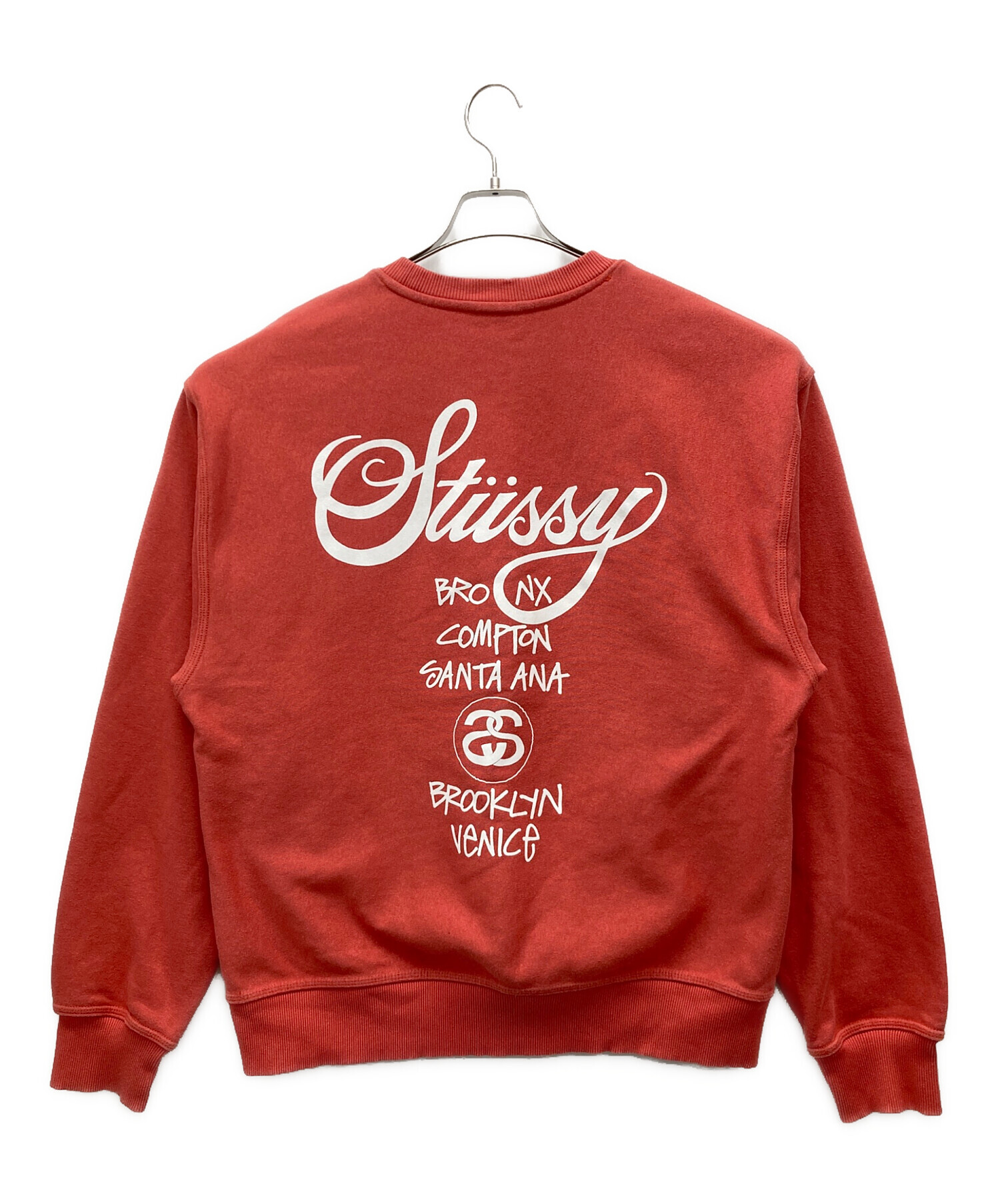 Stussy XL レッド クルーネック トレーナー Stussy XL レッド クルーネック トレーナー