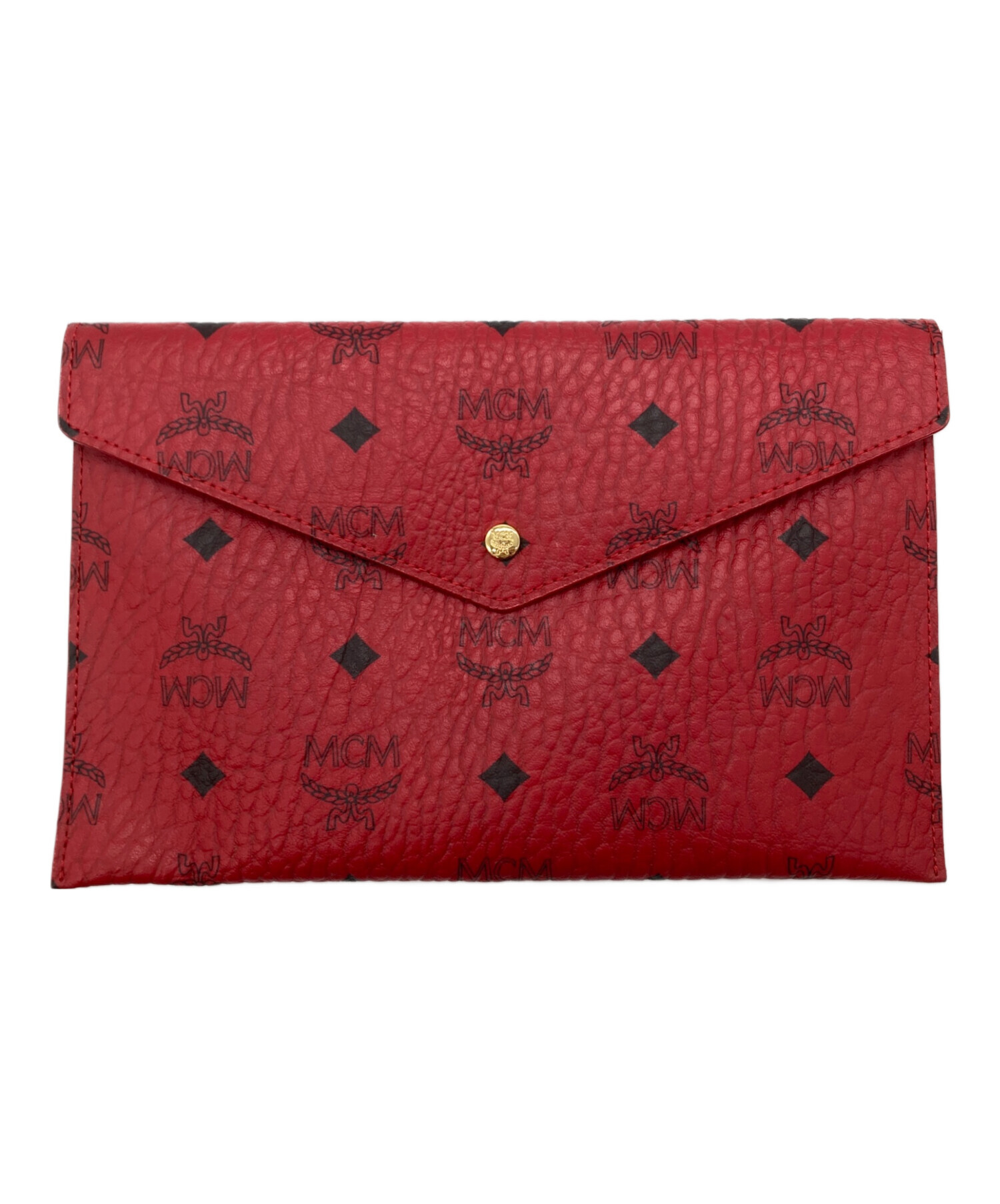 中古・古着通販】MCM (エムシーエム) クラッチバッグ レッド 中古・古着通販】MCM (エムシーエム) クラッチバッグ レッド