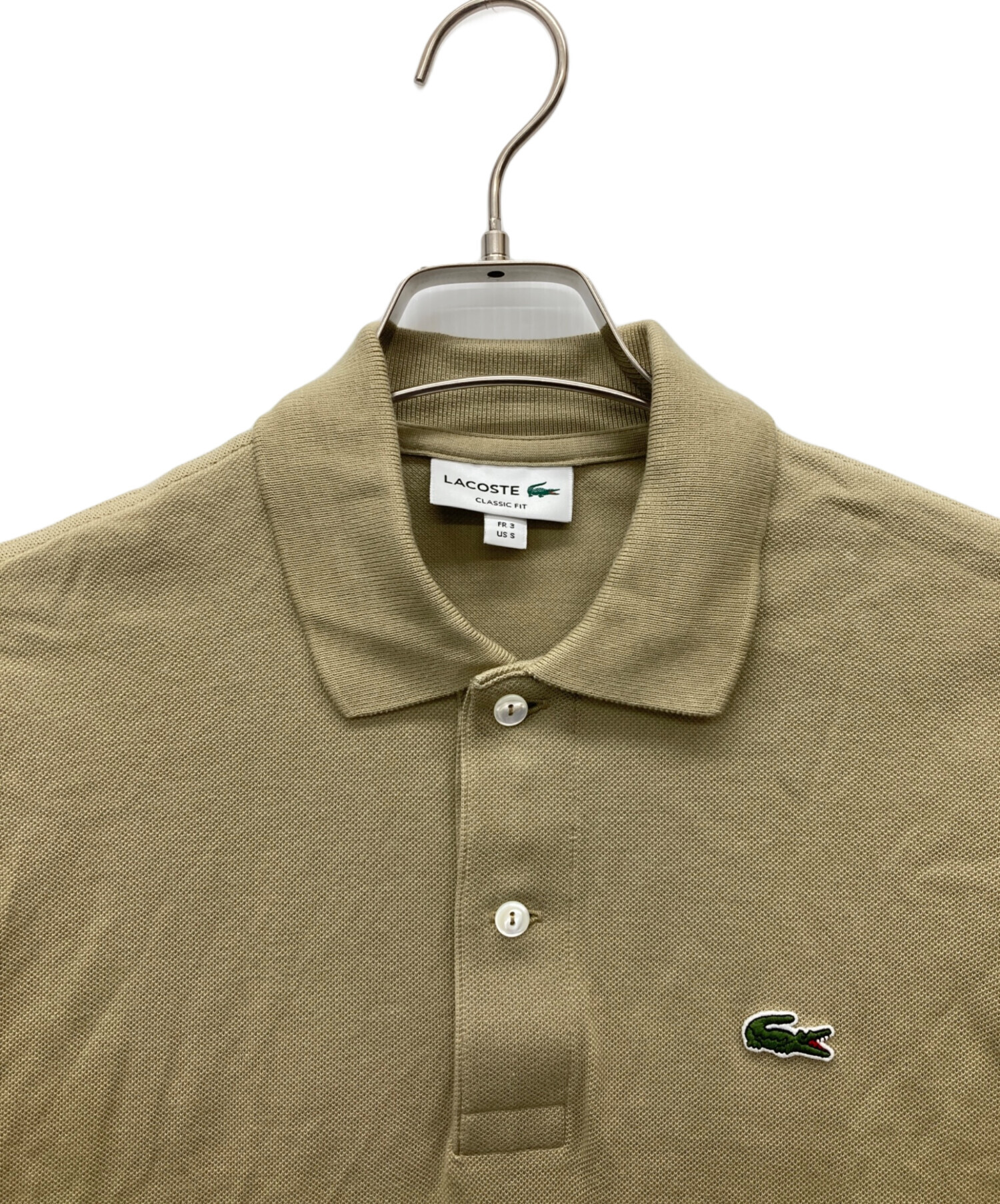 【タグ付新品】 LACOSTE ラコステ ポロシャツ スリムフィット 6 カーキ LACOSTE（ラコステ） ポロシャツ 比翼フロントロングスリーブ