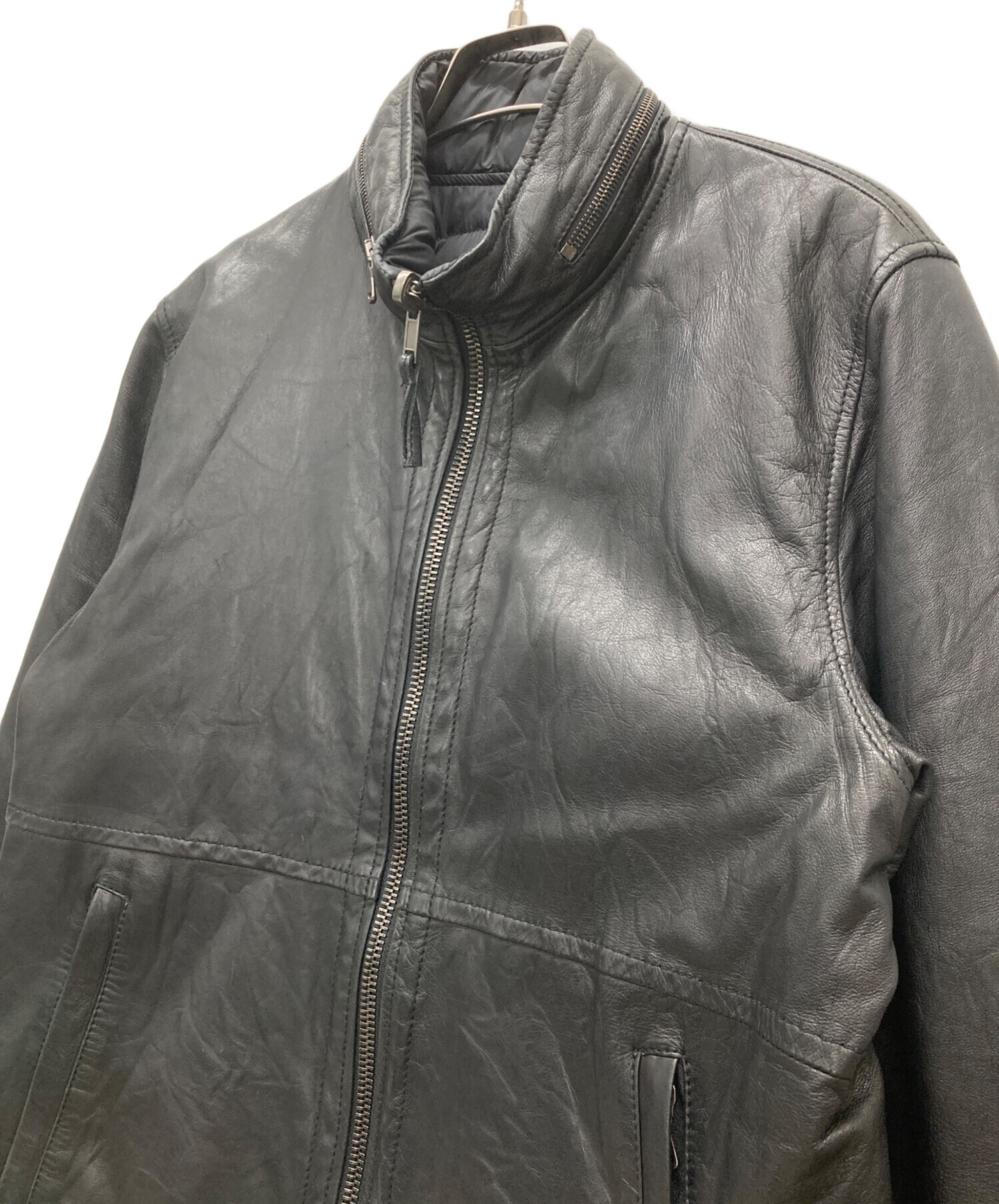 中古・古着通販】GARRETT (ギャレット) ラムレザージャケット ブラック