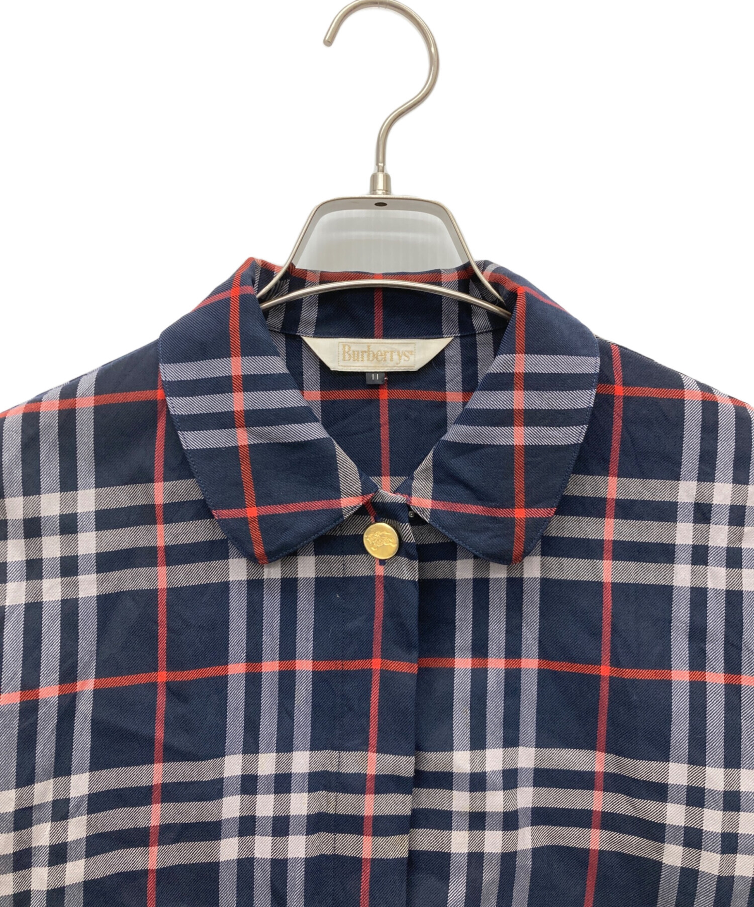 中古・古着通販】BURBERRY (バーバリー) チェックシャツ ネイビー