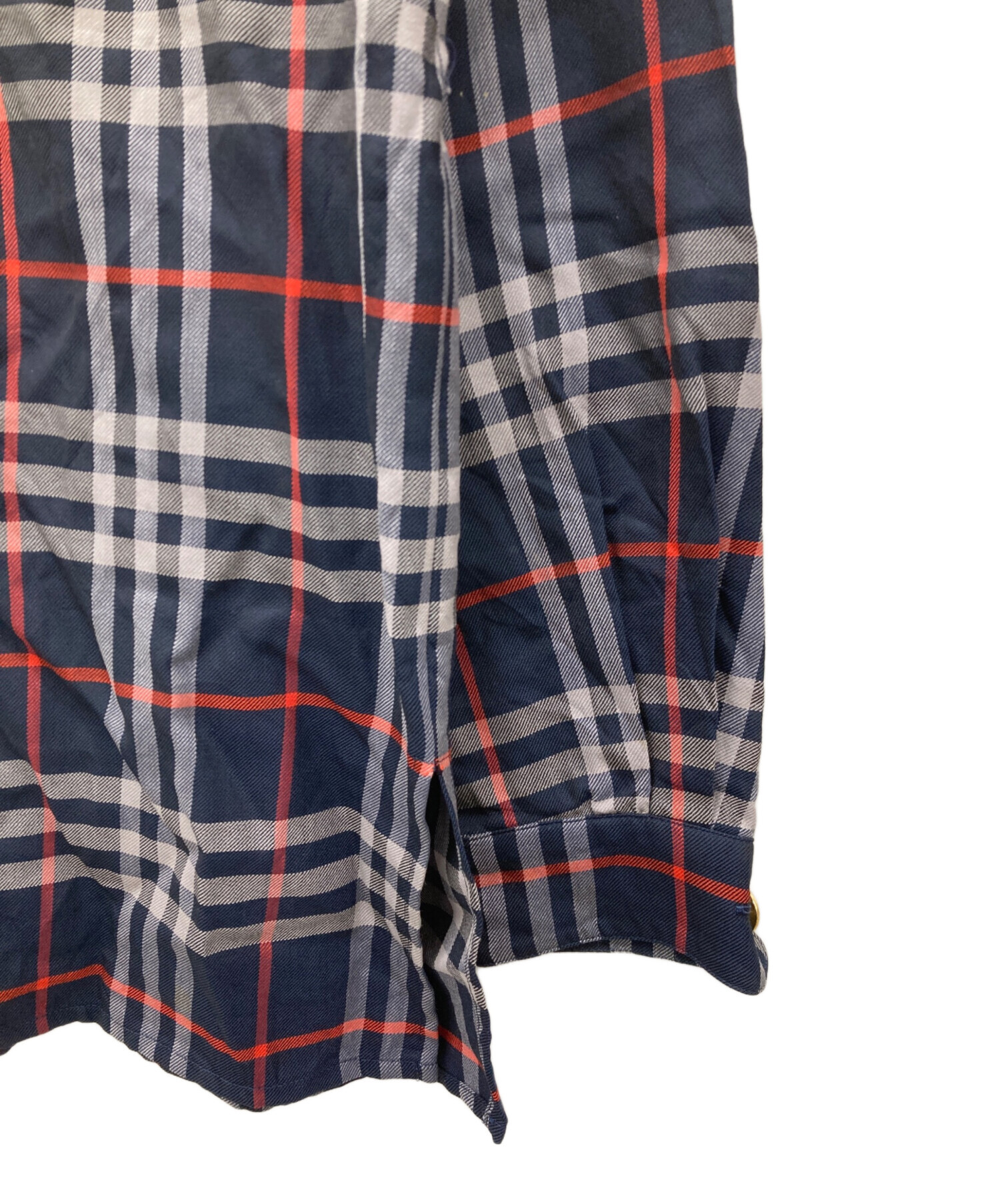 中古・古着通販】BURBERRY (バーバリー) チェックシャツ ネイビー