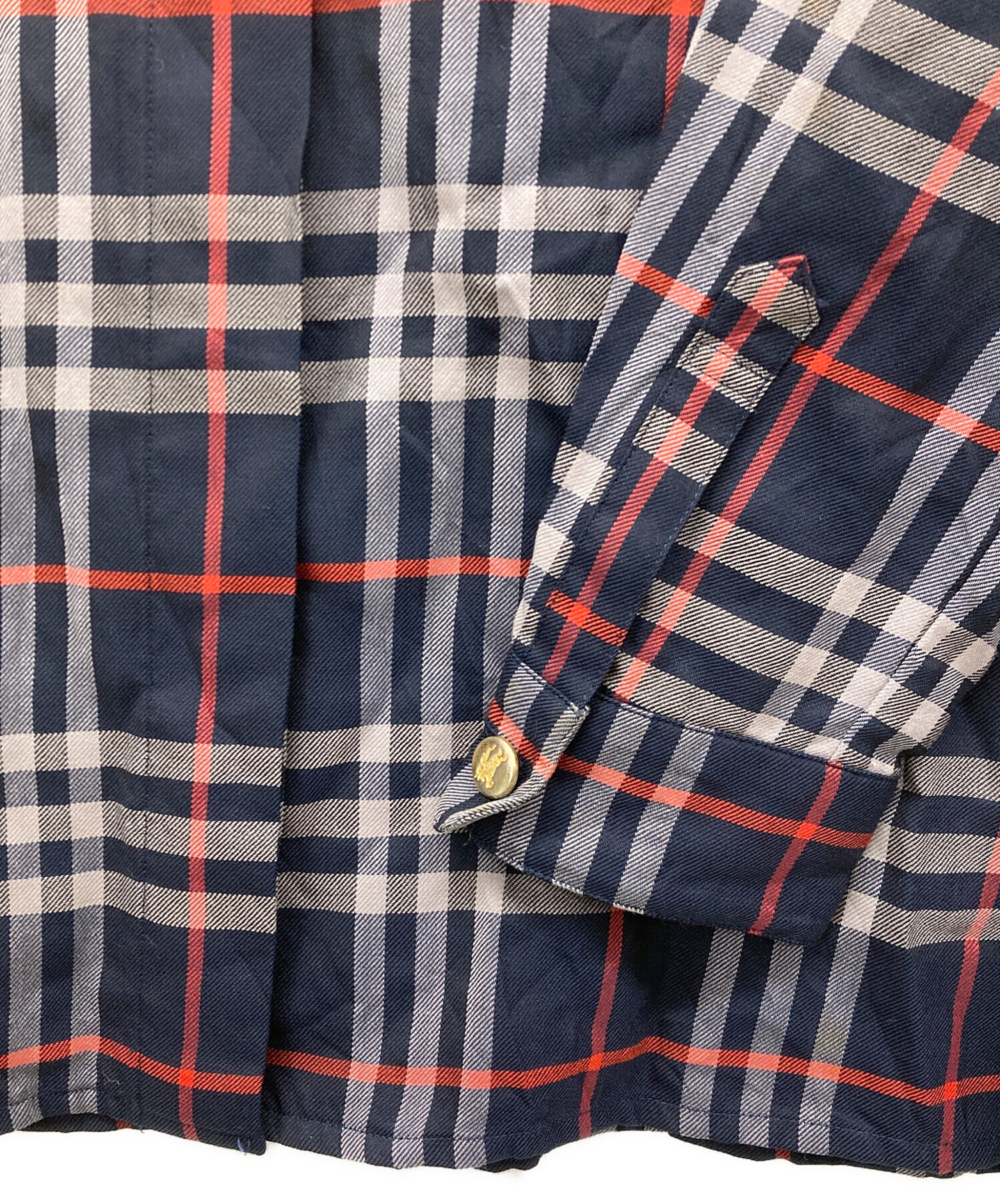 中古・古着通販】BURBERRY (バーバリー) チェックシャツ ネイビー