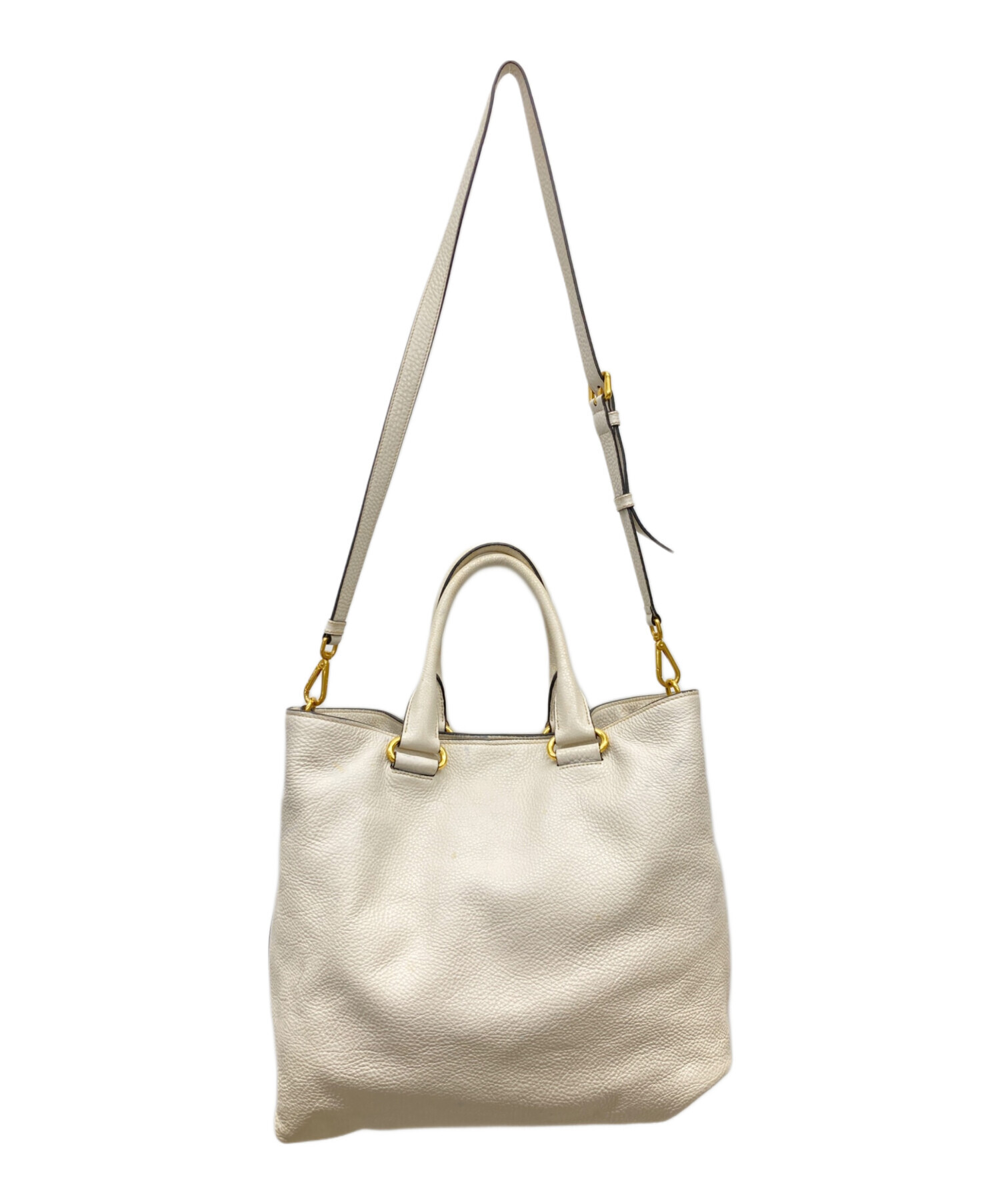 プラダ PRADA トートバッグ ショルダーバッグ アイボリー 1BG044 