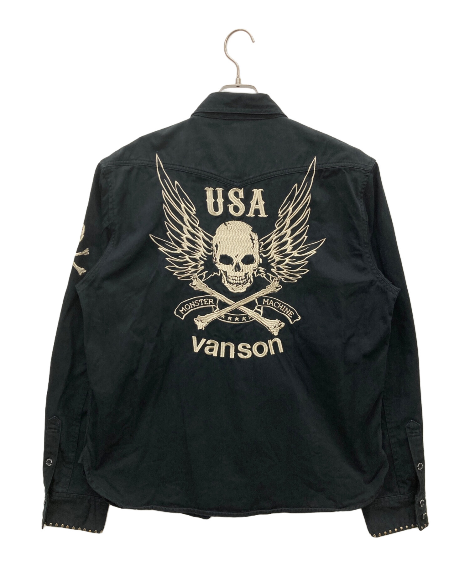 vanson ボーン刺繍ベロアジャケット XL 中古・古着通販】VANSON (バンソン) スタッズ付バック刺繍デザイン
