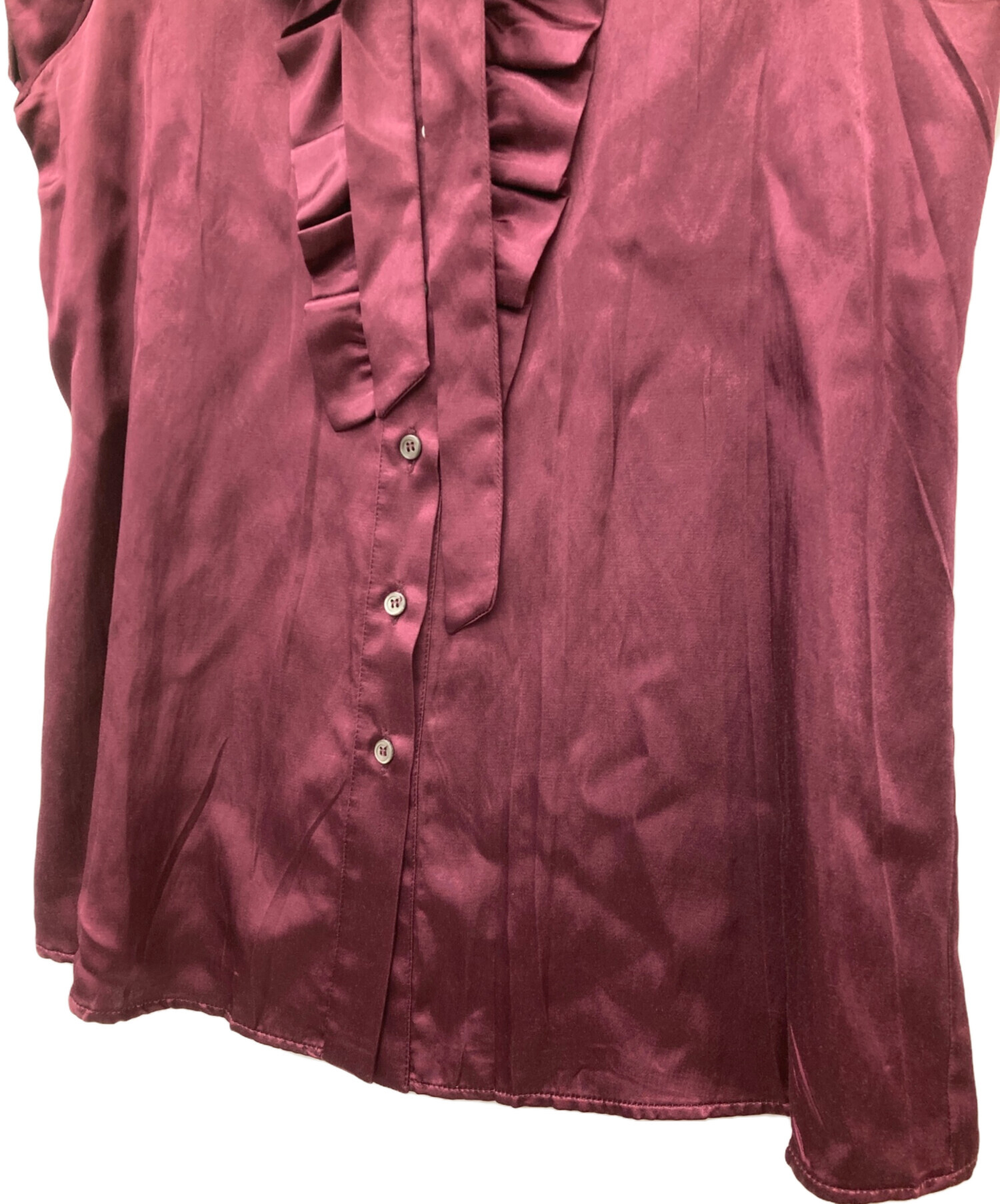 PRADA プラダ 半袖Tシャツ ワインレッド 赤 Ⅼ 胸 ロゴ 古着 【公式