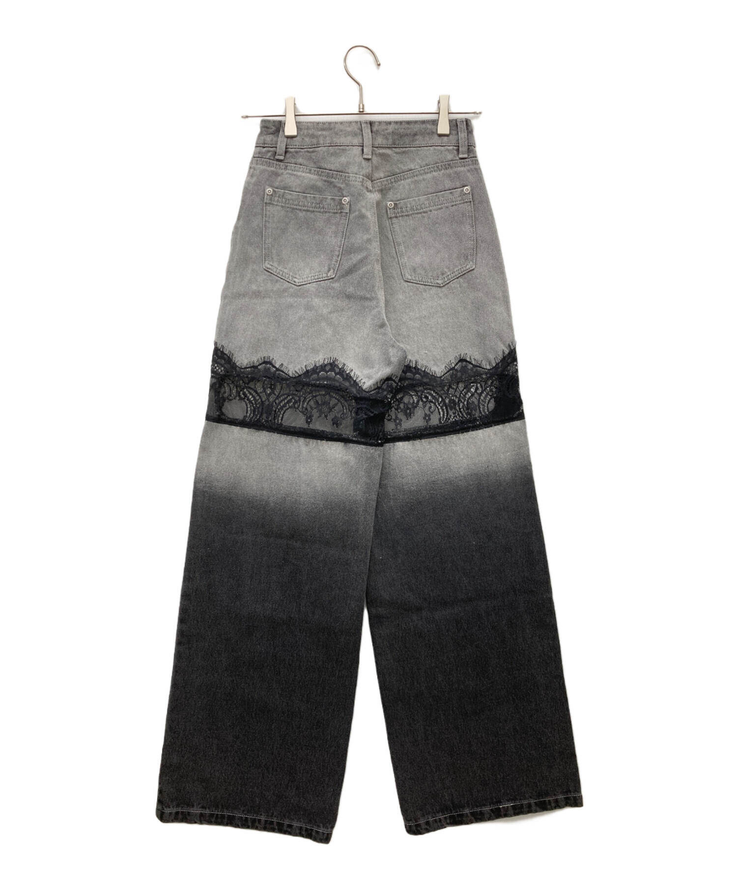 中古・古着通販】darich (ダーリッチ) スカラップレースデニムロング