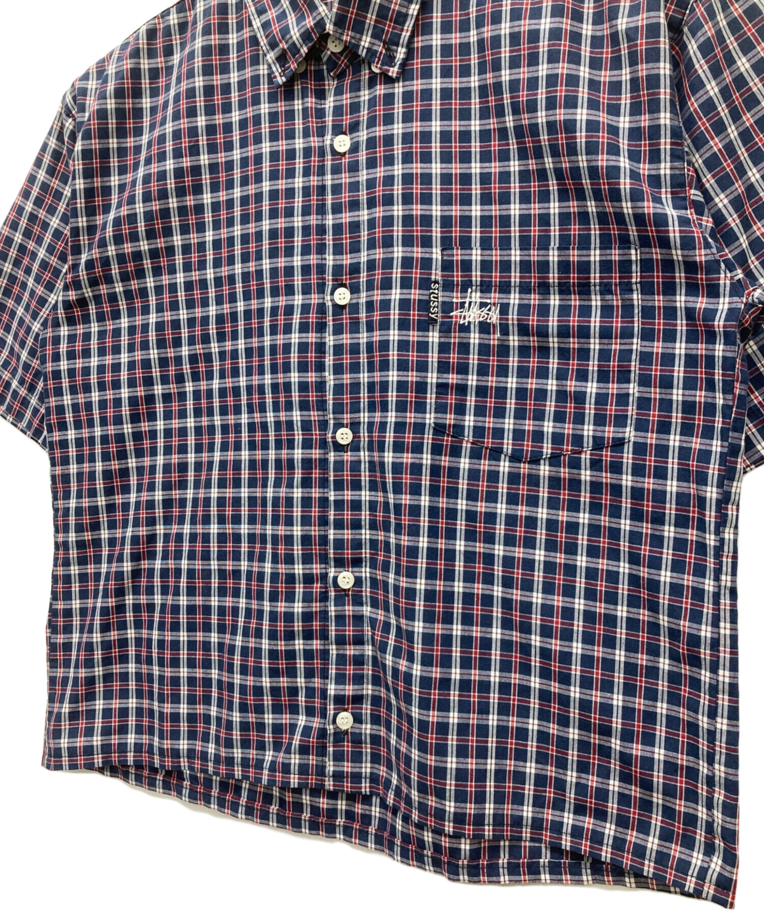 中古・古着通販】stussy (ステューシー) 半袖シャツ ネイビー サイズ:M