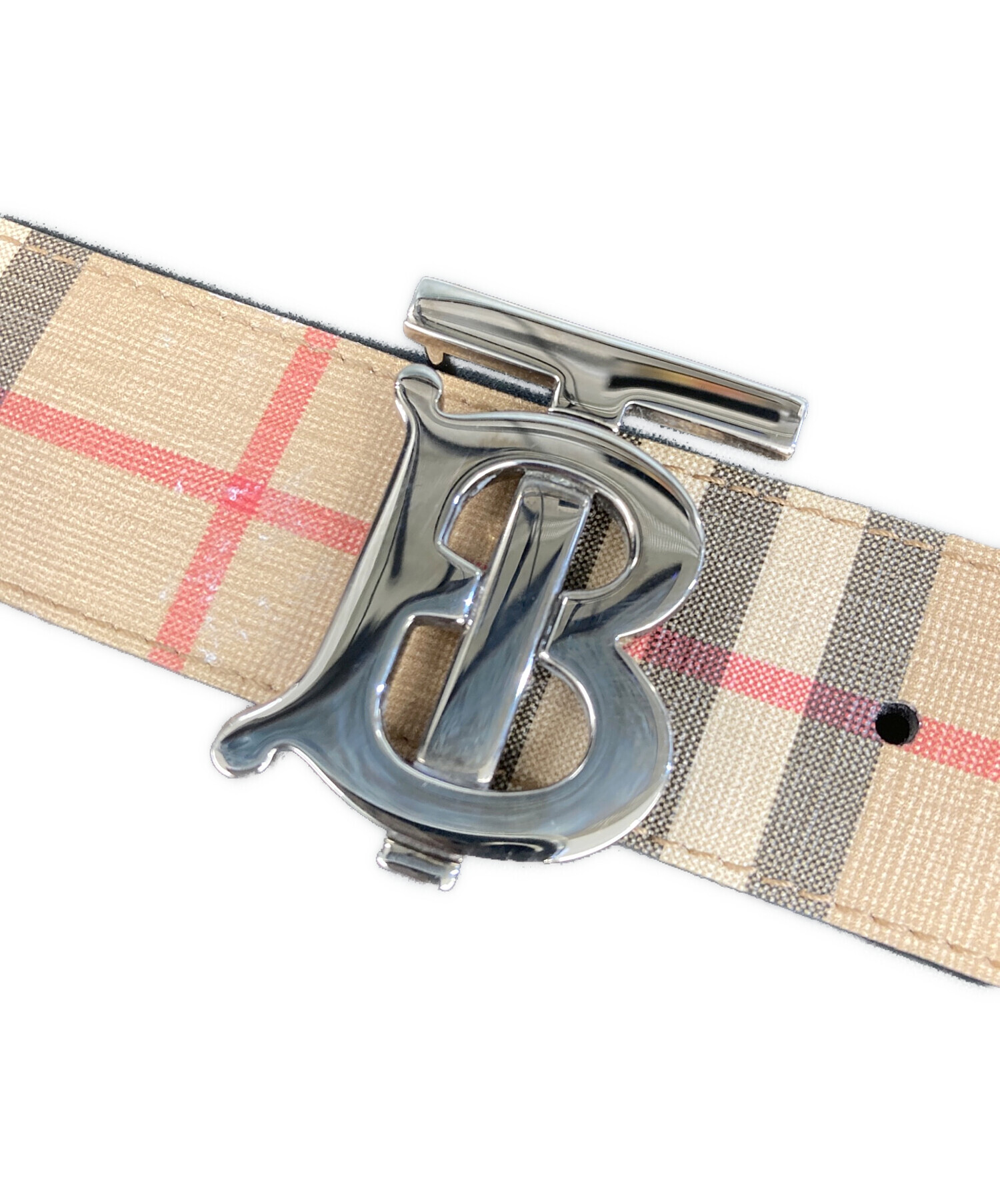 【正規品】バーバリー リバーシブル ベルト TB金具 ノバチェック ベージュ 正規品】バーバリー リバーシブル ベルト TB金具 ノバチェック