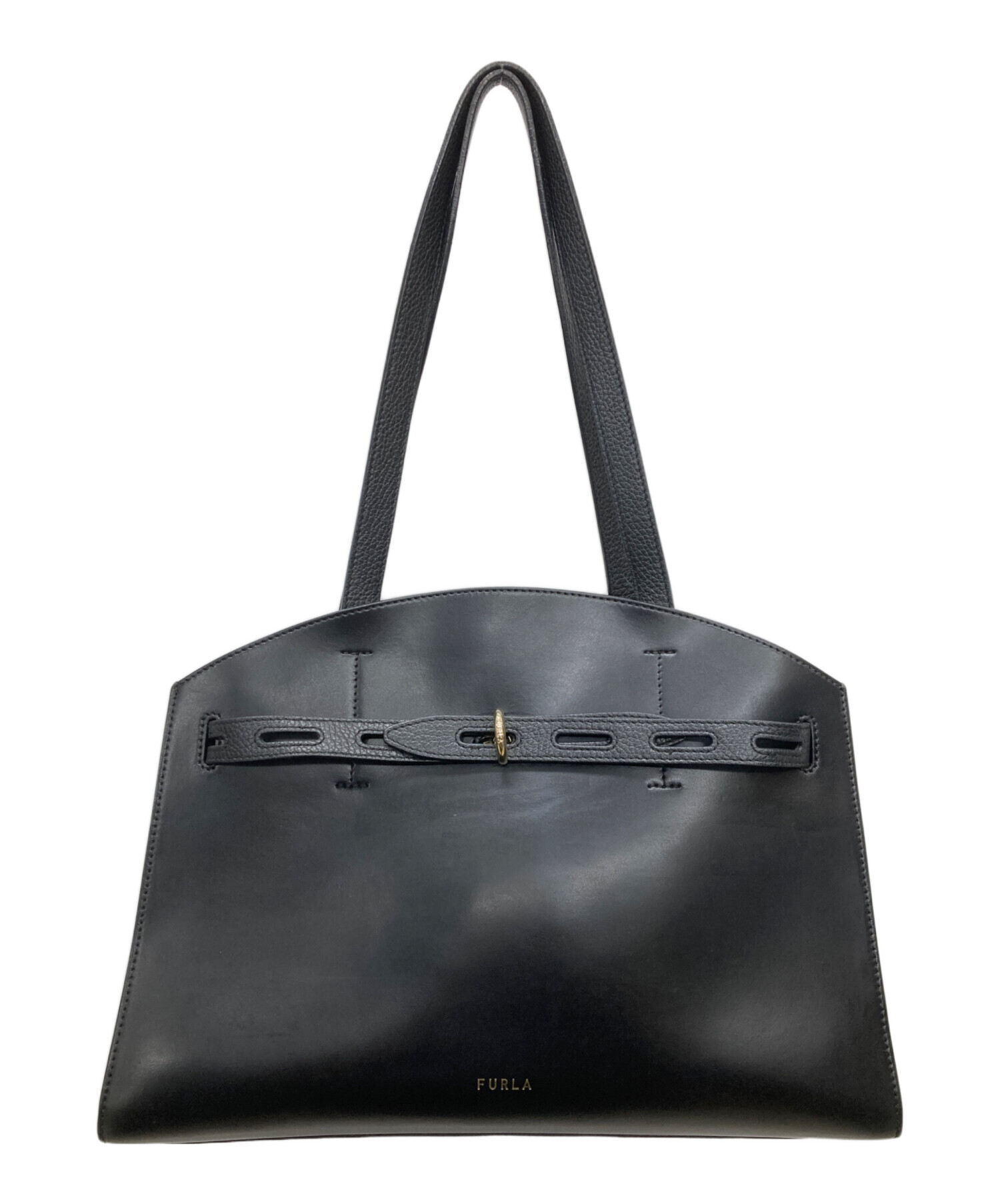 美品 FURLA フルラ レザー トートバッグ 本革 ブラック 黒 フルラ 