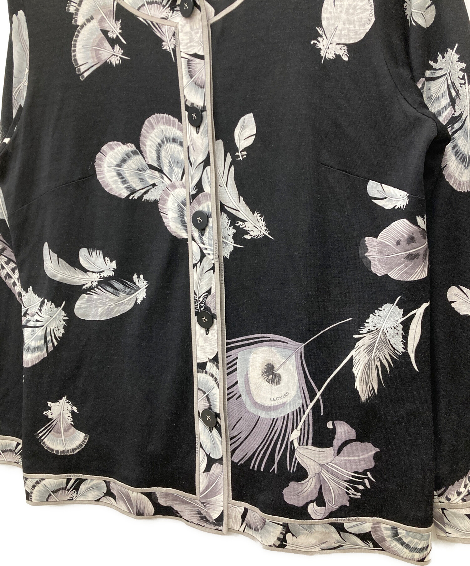 中古・古着通販】LEONARD (レオナール) 薄手カーディガン ブラック 