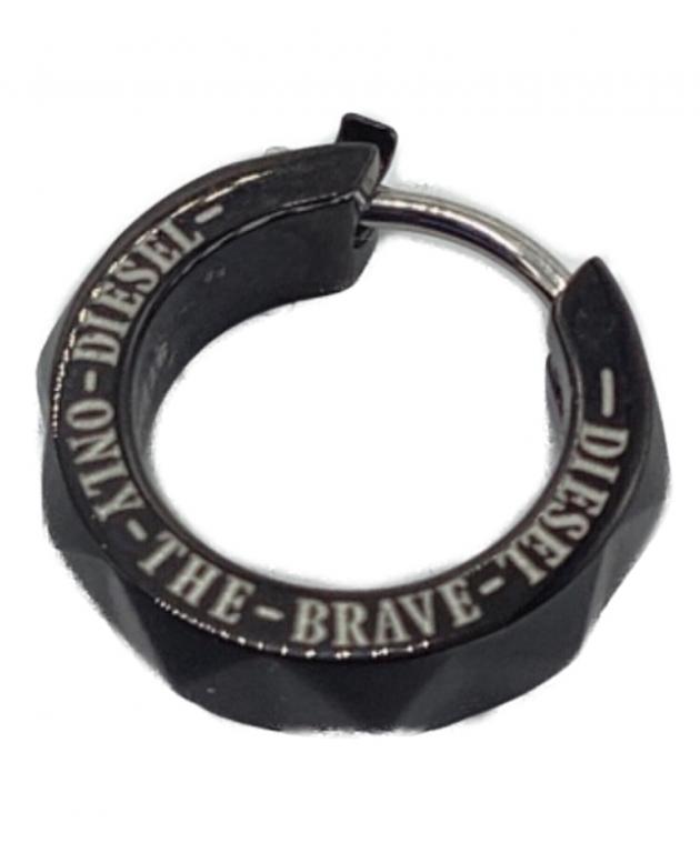 DIESEL フープピアス ONLY THE BRAVE 中古・古着通販】DIESEL (ディーゼル) ピアス ONLY THE BRAVE ブラック
