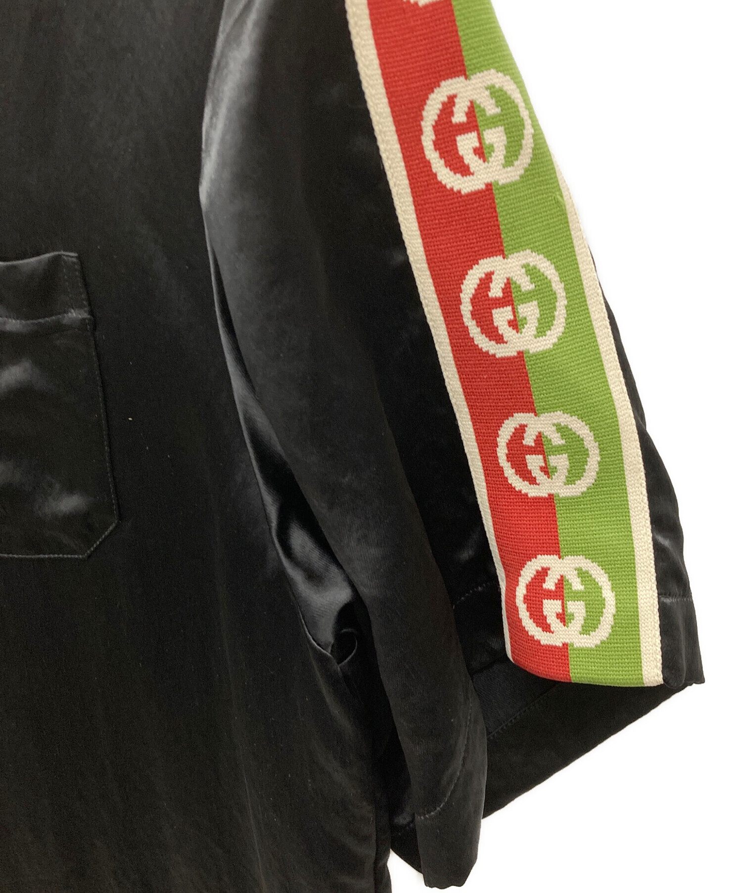 中古・古着通販】GUCCI (グッチ) 開襟半袖シャツ ブラック サイズ:52