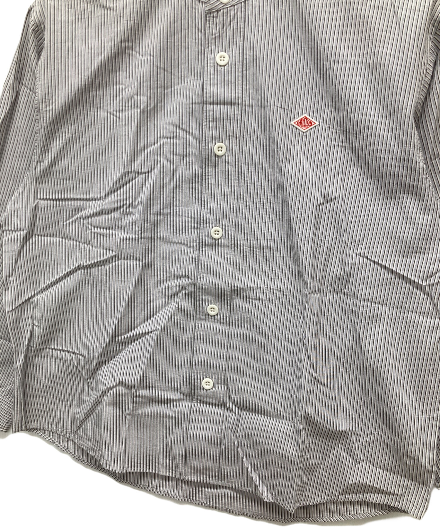 中古・古着通販】DANTON (ダントン) 長袖バンドカラーシャツ グレー