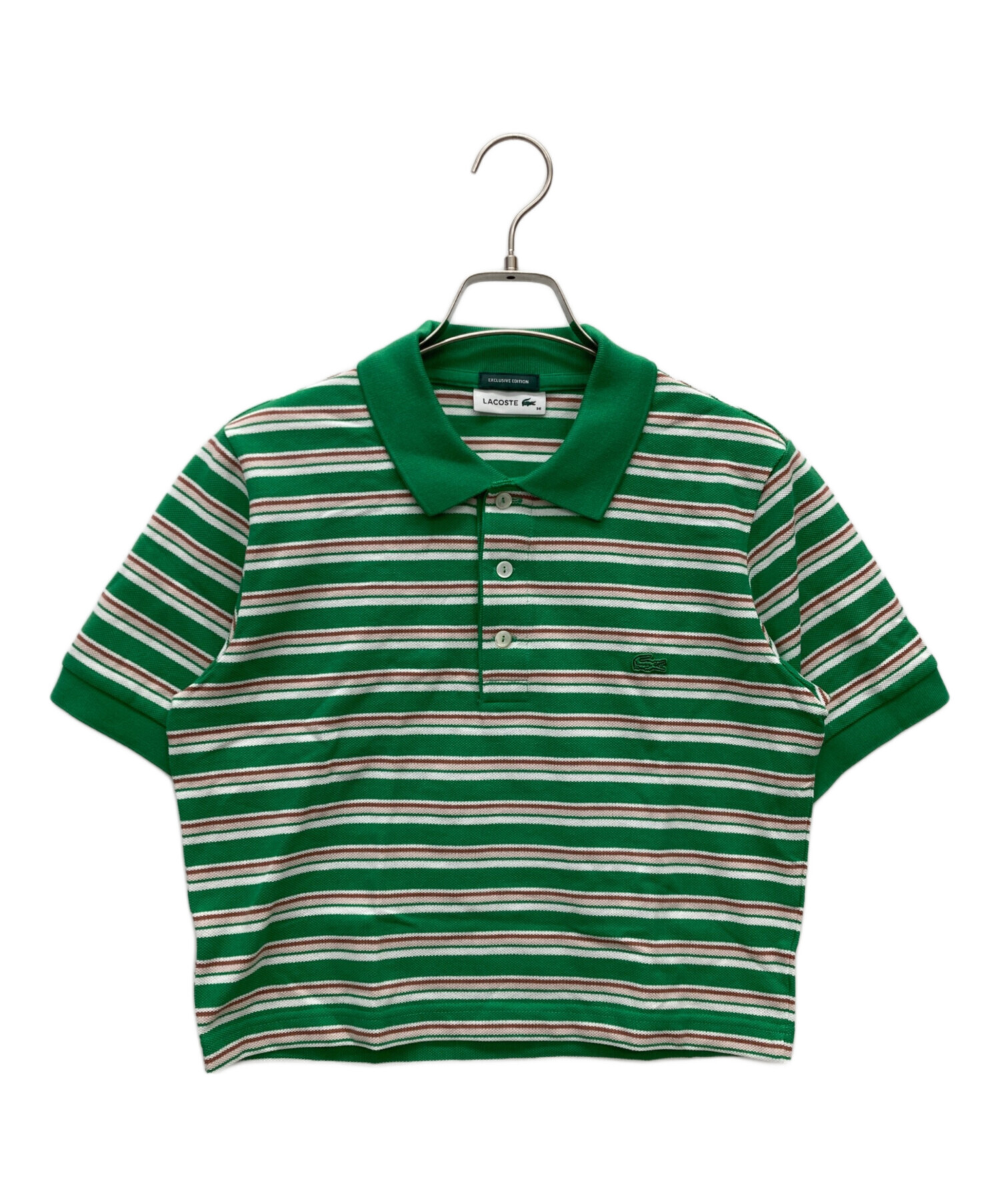 中古・古着通販】LACOSTE (ラコステ) クロップド丈ポロシャツ グリーン