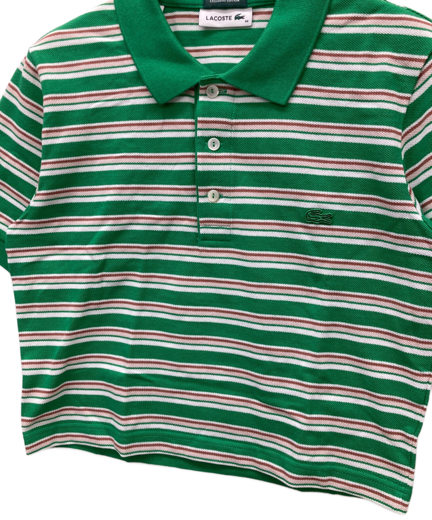 中古・古着通販】LACOSTE (ラコステ) クロップド丈ポロシャツ グリーン