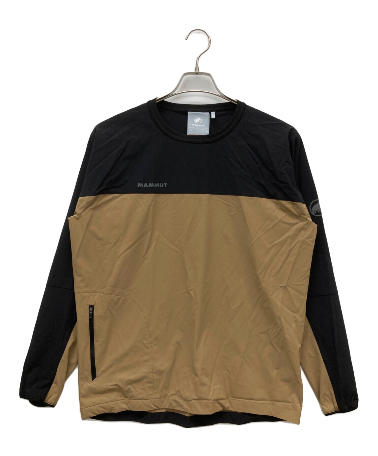 中古・古着通販】MAMMUT (マムート) 長袖カットソー ブラック×カーキ 