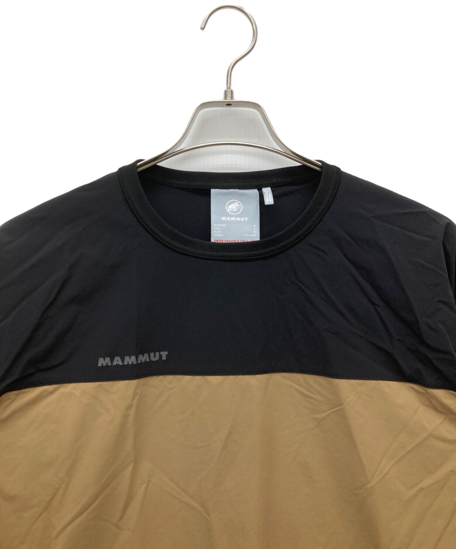 中古・古着通販】MAMMUT (マムート) 長袖カットソー ブラック×カーキ 