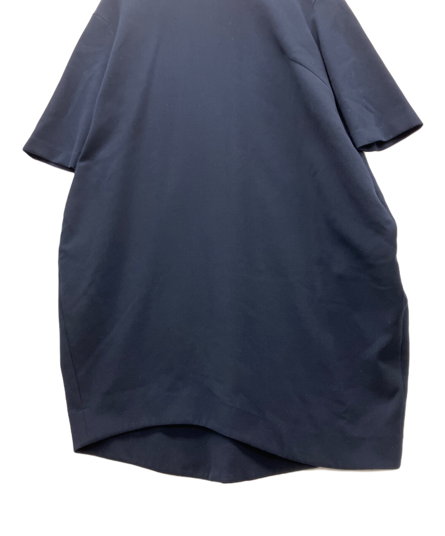 中古・古着通販】ENFOLD (エンフォルド) 半袖ワンピース ネイビー