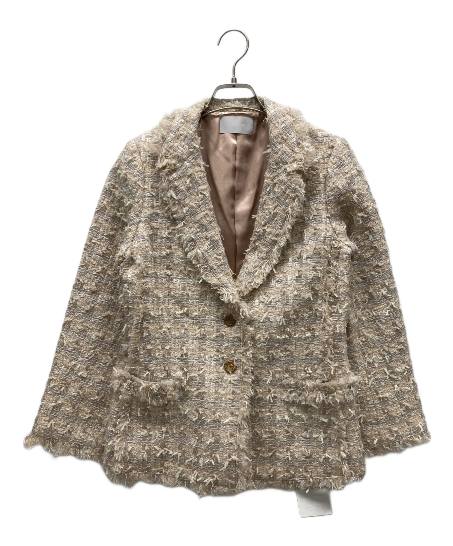 中古・古着通販】CELFORD (セルフォード) ツイードジャケット ピンク