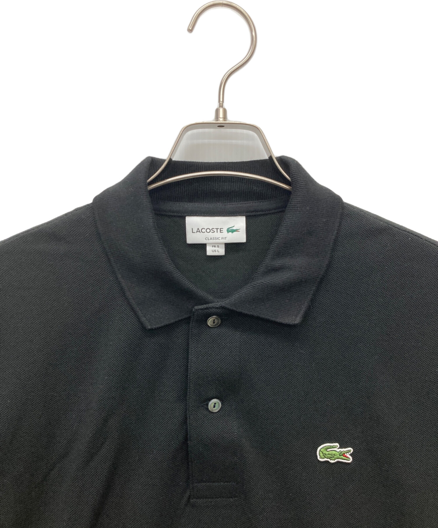 中古・古着通販】LACOSTE (ラコステ) 長袖ポロシャツ ブラック サイズ 