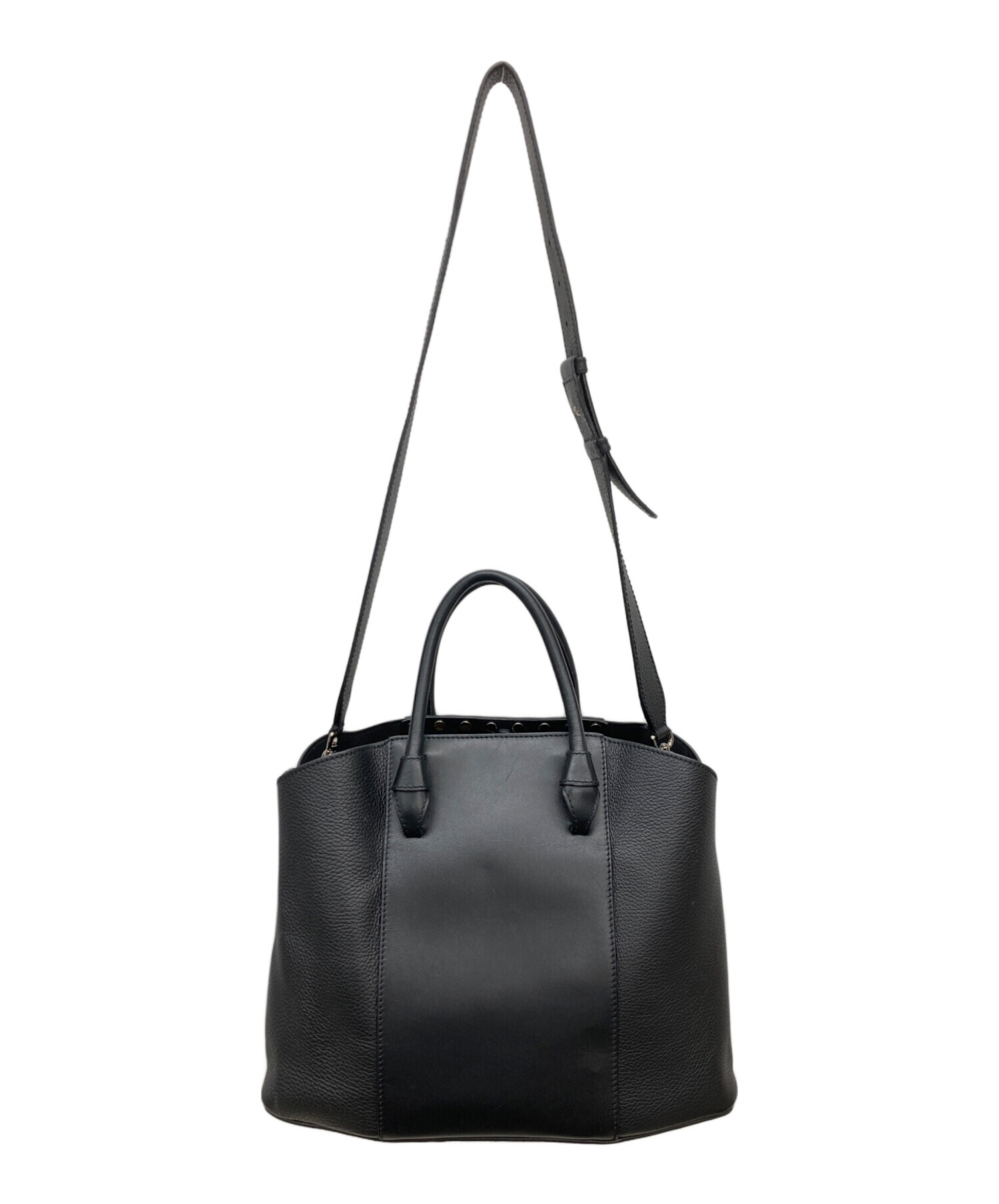 中古・古着通販】FURLA (フルラ) スタッズレザー2WAYバッグ ブラック 