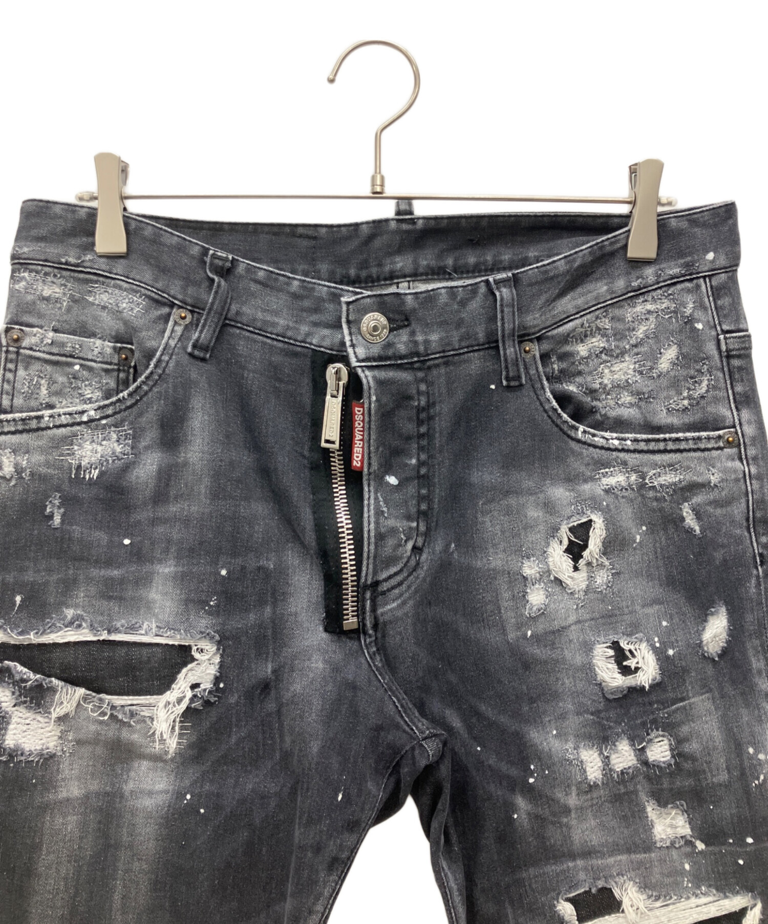 DSQUARED2 ヴィンテージ　ダメージデニム 48 グレー DSQUARED2 ヴィンテージ ダメージデニム 48 グレー