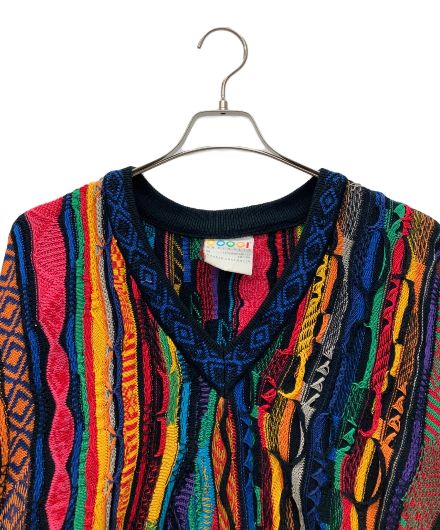 中古・古着通販】Coogi (クージー) 厚手ニット ブルー×オレンジ サイズ