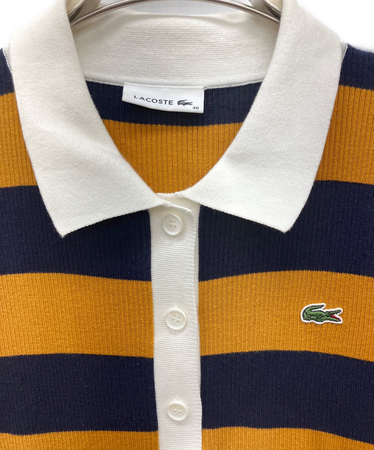 中古・古着通販】LACOSTE (ラコステ) 長袖ワンピース イエロー サイズ