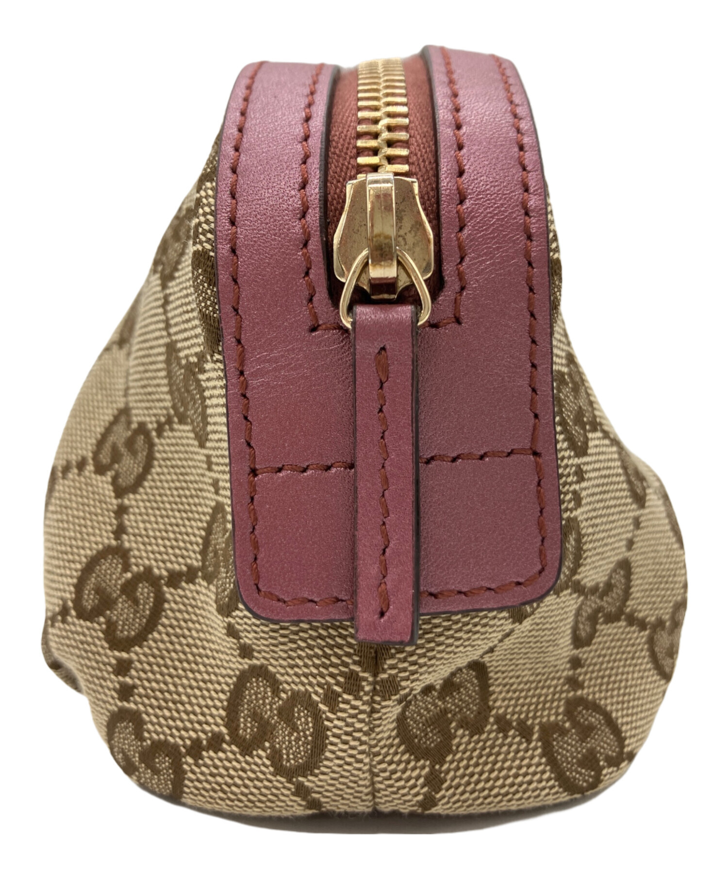 中古・古着通販】GUCCI (グッチ) コスメポーチ ベージュ×ピンク