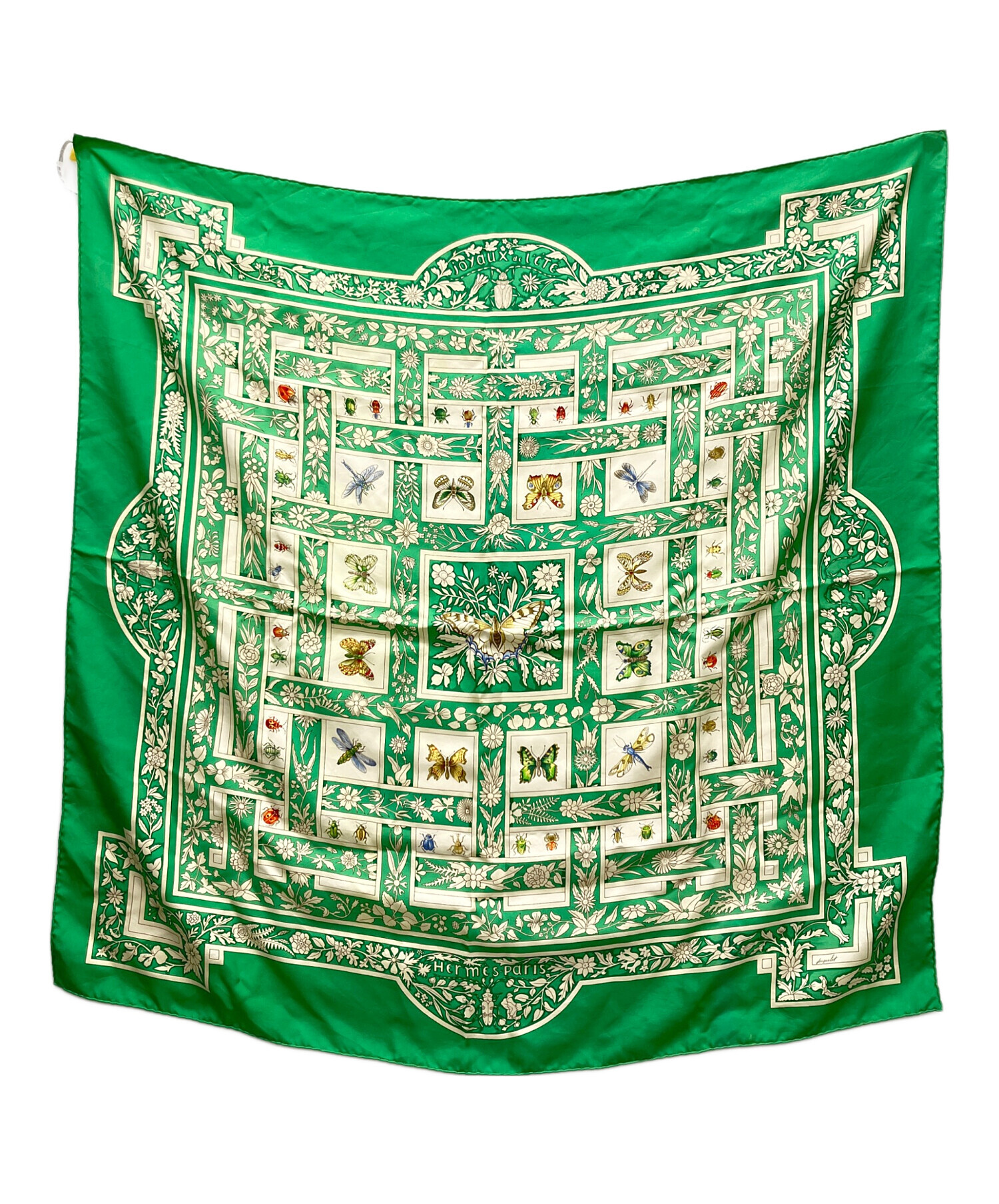 エルメス　HERMES　スカーフ　緑 中古・古着通販】HERMES (エルメス) スカーフ グリーン｜ブランド