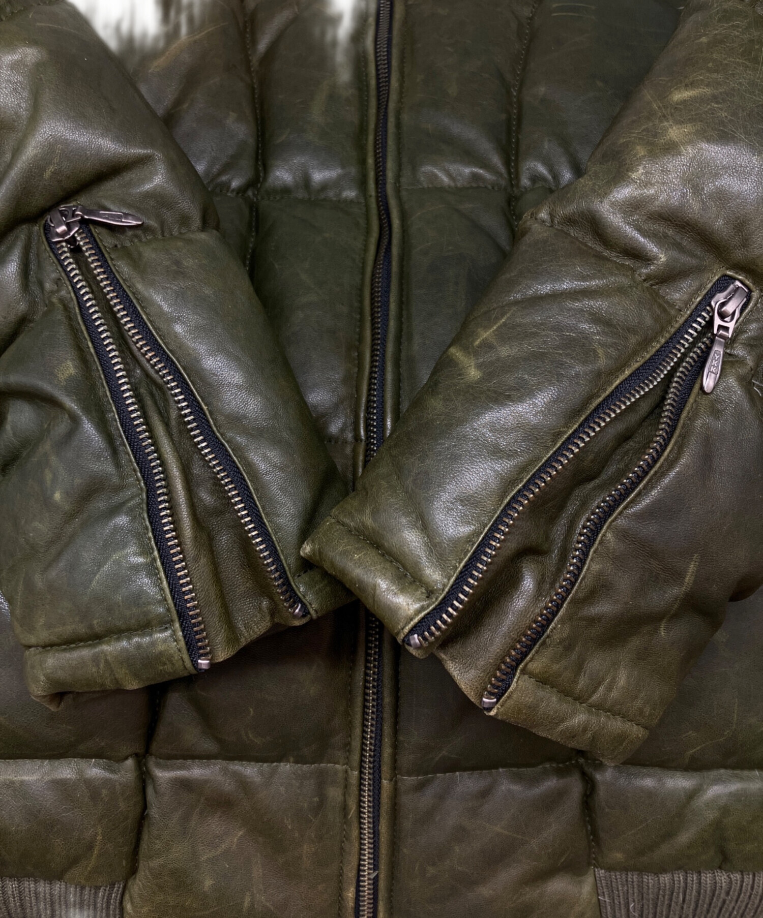 サイズXL！SCHAFFEN シャッフェン ラムレザー ライダースジャケット 4 中古・古着通販】SCHAFFEN (シャッフェン) ラムレザーダウンジャケット