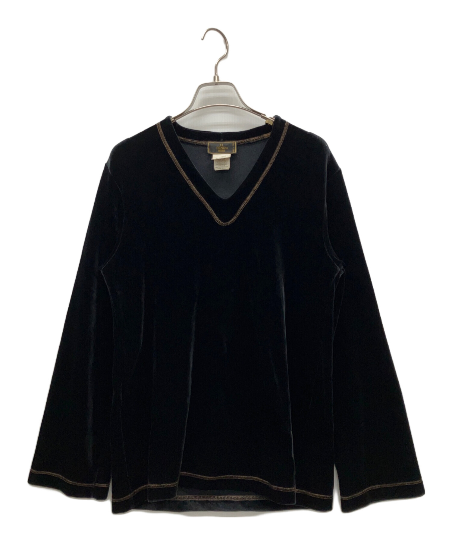 中古・古着通販】FENDI (フェンディ) ベロアカットソー ネイビー