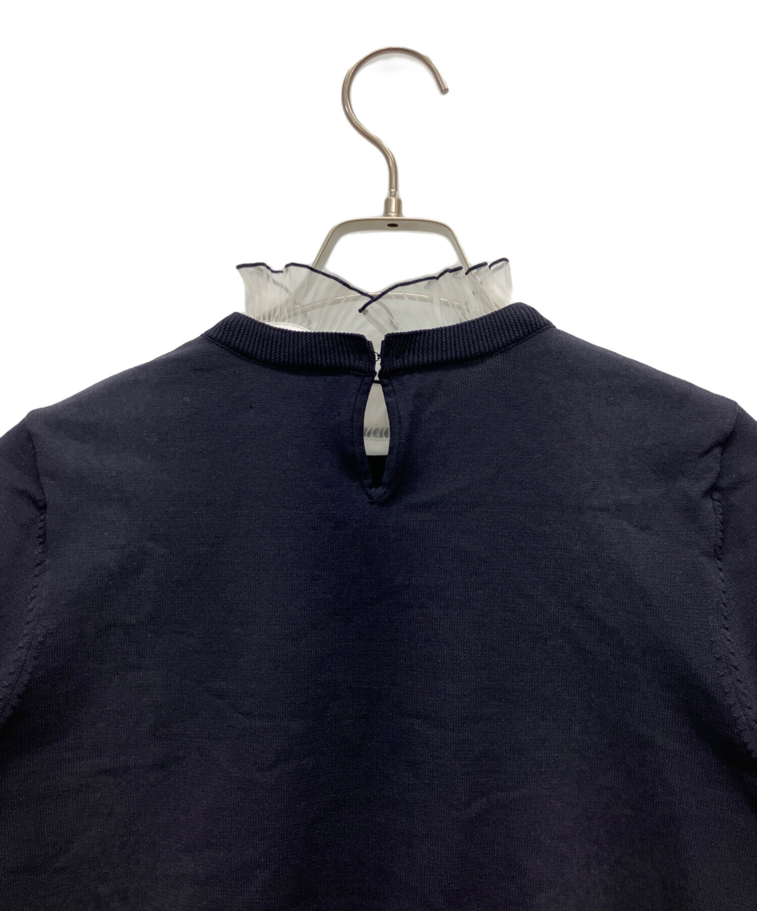 ユナイテッドアローズ　オーガンジープリーツ 4WAY ニット　ネイビー UNITED ARROWS（ユナイテッドアローズ）の「オーガンジープリーツ 4WAY