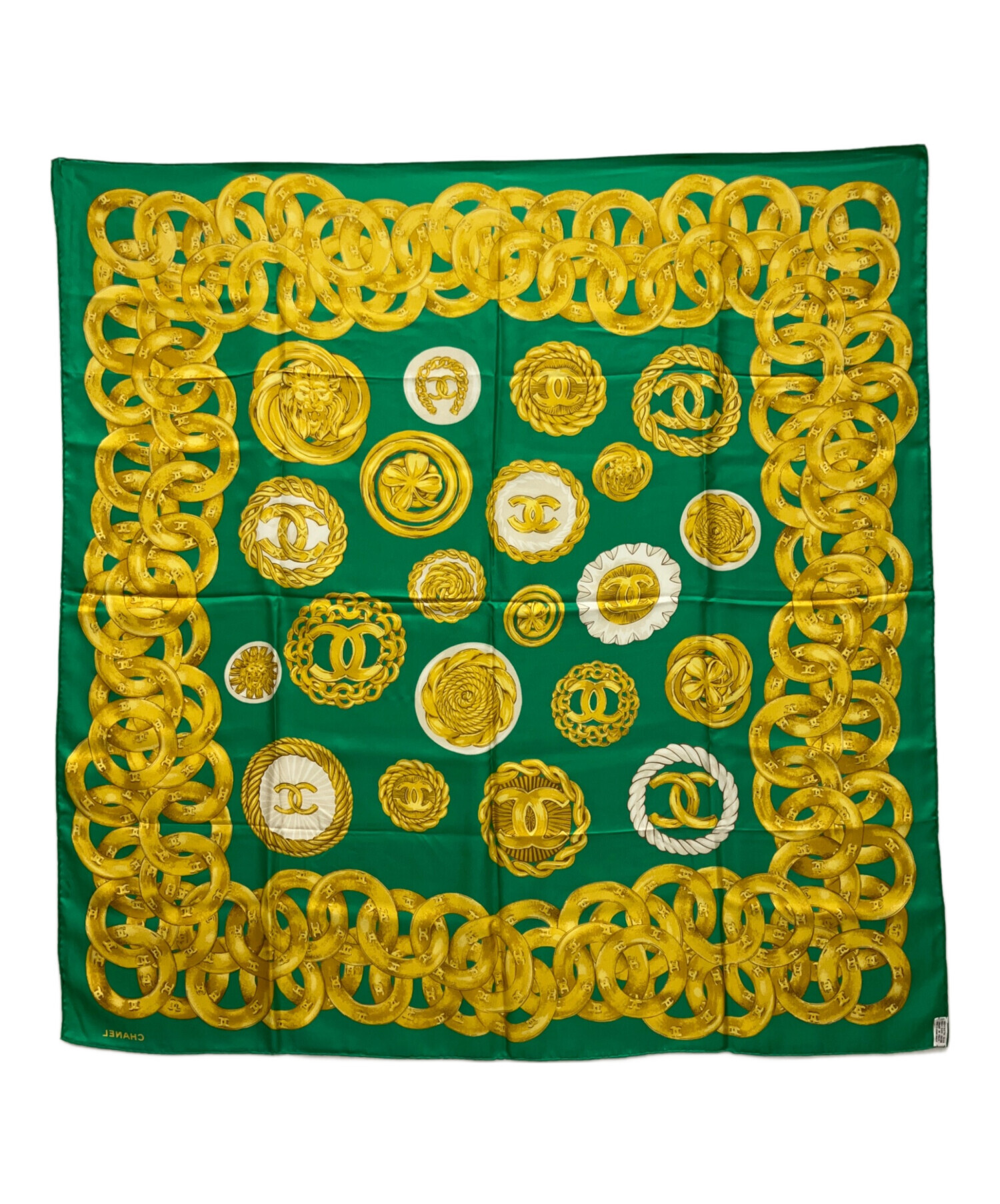 中古・古着通販】CHANEL (シャネル) シルクスカーフ グリーン