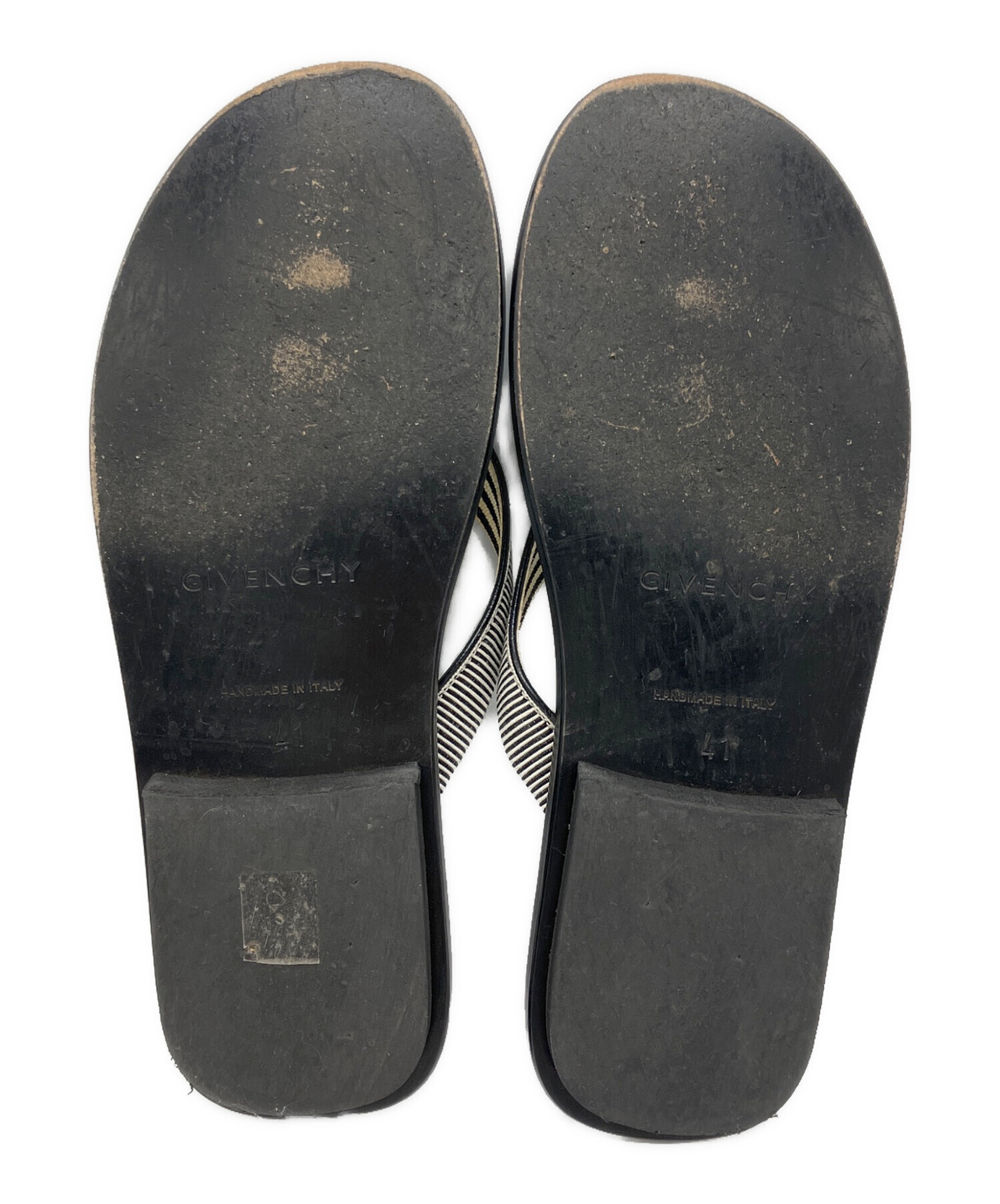 【最終価格】GIVENCHY ジバンシー　ブラック ビーチサンダル 中古・古着通販】GIVENCHY (ジバンシィ) レザービーチサンダル