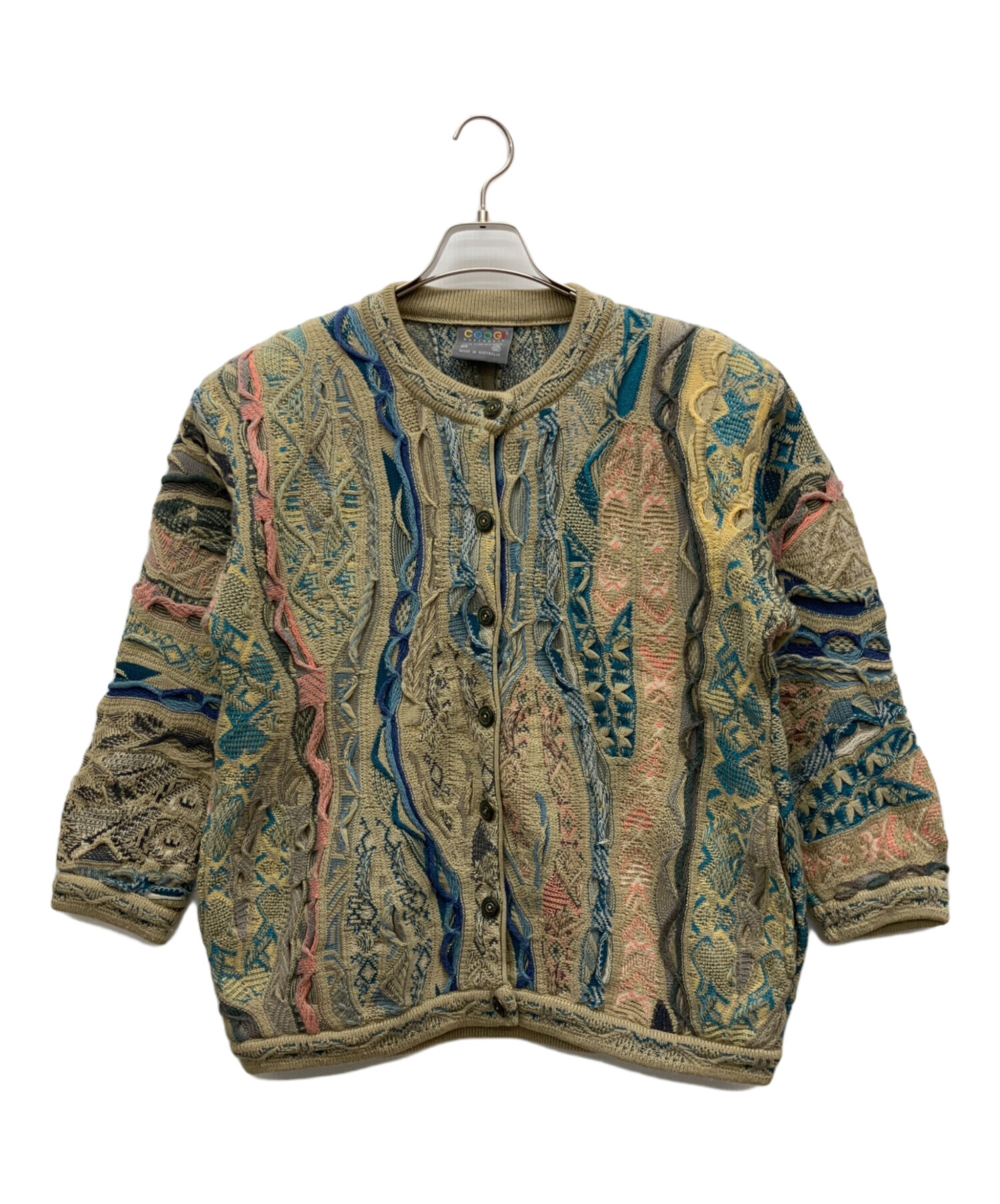 中古・古着通販】Coogi (クージー) 3D厚手カーディガン ベージュ