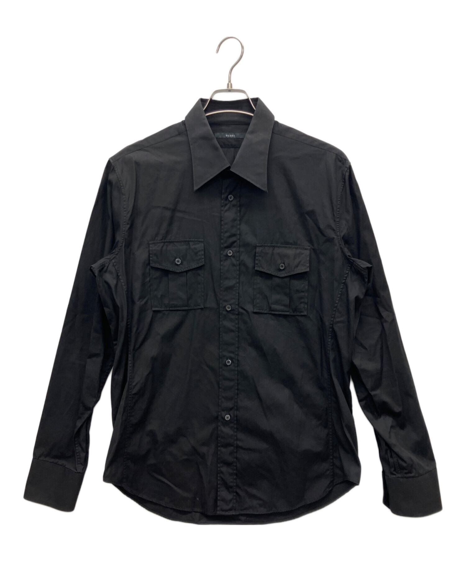 Gucci ブラック 長袖 トップス M 正規品 中古・古着通販】GUCCI (グッチ) 長袖シャツ ブラック サイズ:42