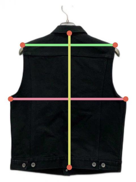 IRON HEART ダークデニム ベスト 40 中古・古着通販】IRON HEART (アイアンハート) デニムベスト ブラック