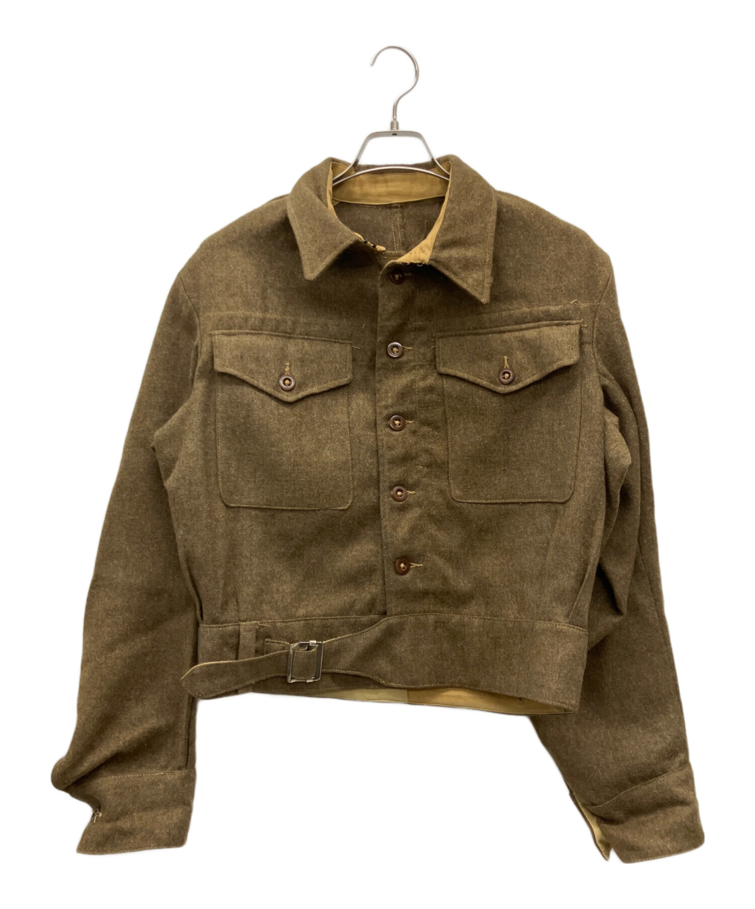 チ*コ様 40's バトルドレスユニフォーム ミリタリー ジャケット 大戦 ヴィ 中古・古着通販】- (-) バトルドレスジャケット ブラウン サイズ:16