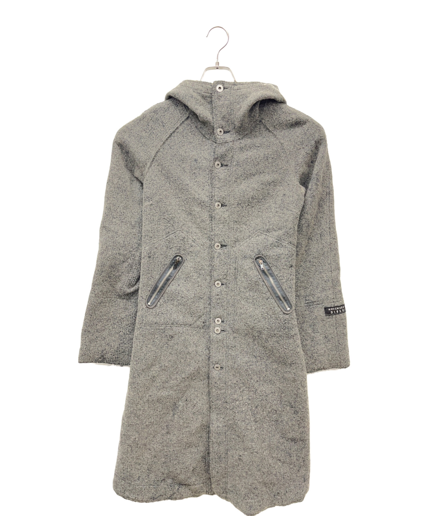 ディーゼル　ナイロンフーデットコート　DESEL 中古・古着通販】DIESEL (ディーゼル) フーデッドコート グレー サイズ