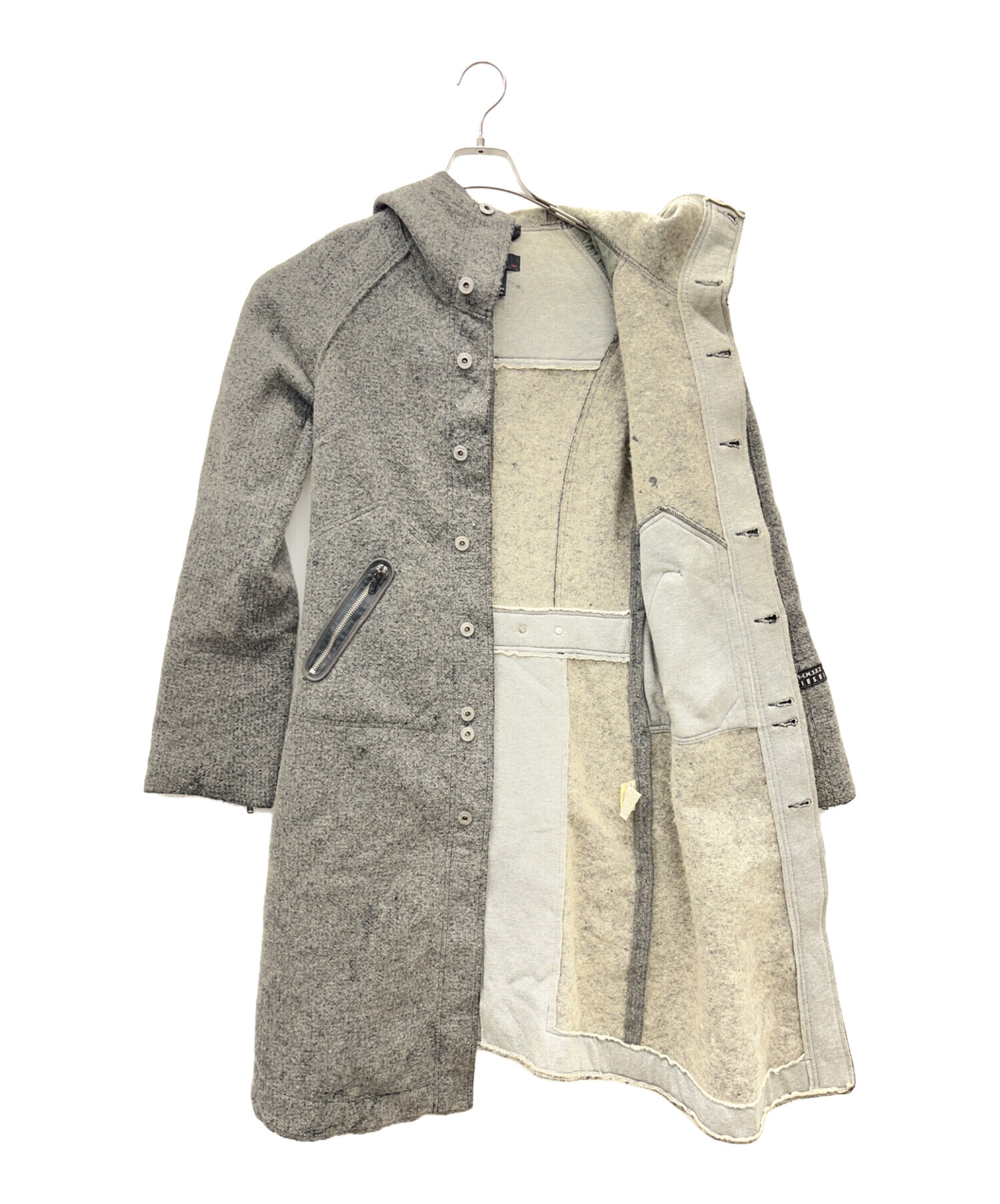 中古・古着通販】DIESEL (ディーゼル) フーデッドコート グレー サイズ
