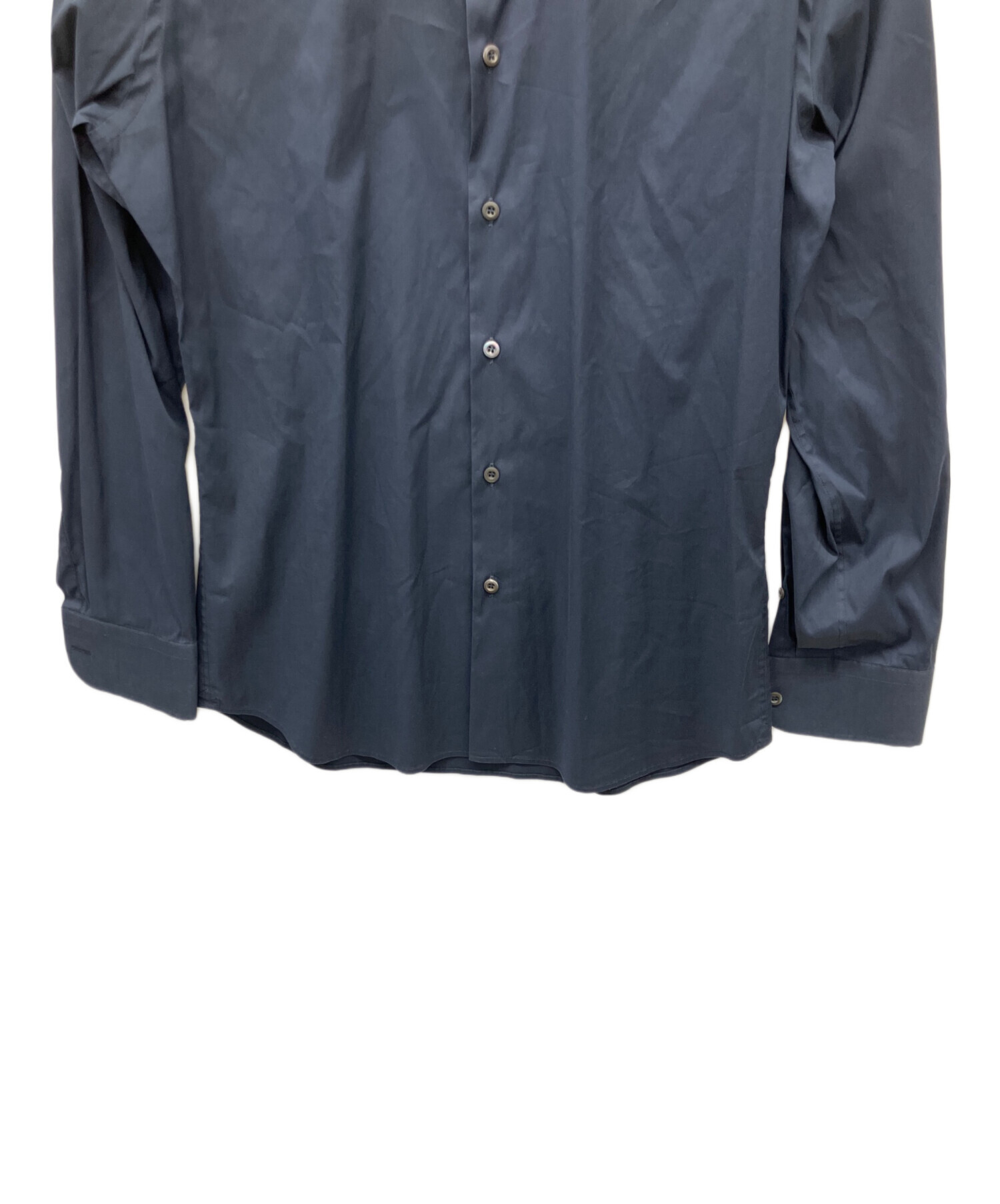 中古・古着通販】PRADA (プラダ) 長袖シャツ ネイビー サイズ:41/16