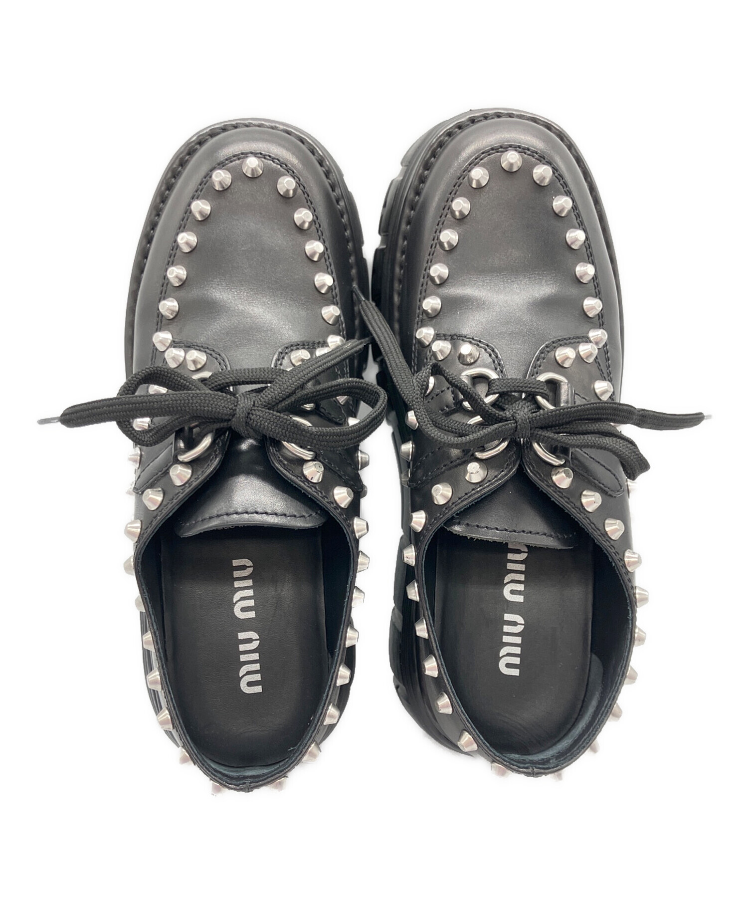 中古・古着通販】MIU MIU (ミュウミュウ) スタッズ付厚底スニーカー